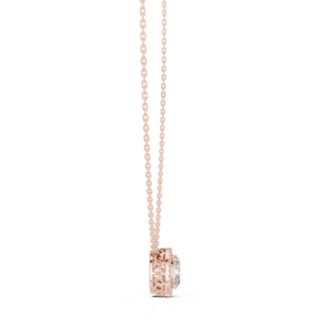 Elysian Oval Halo Diamond Pendant