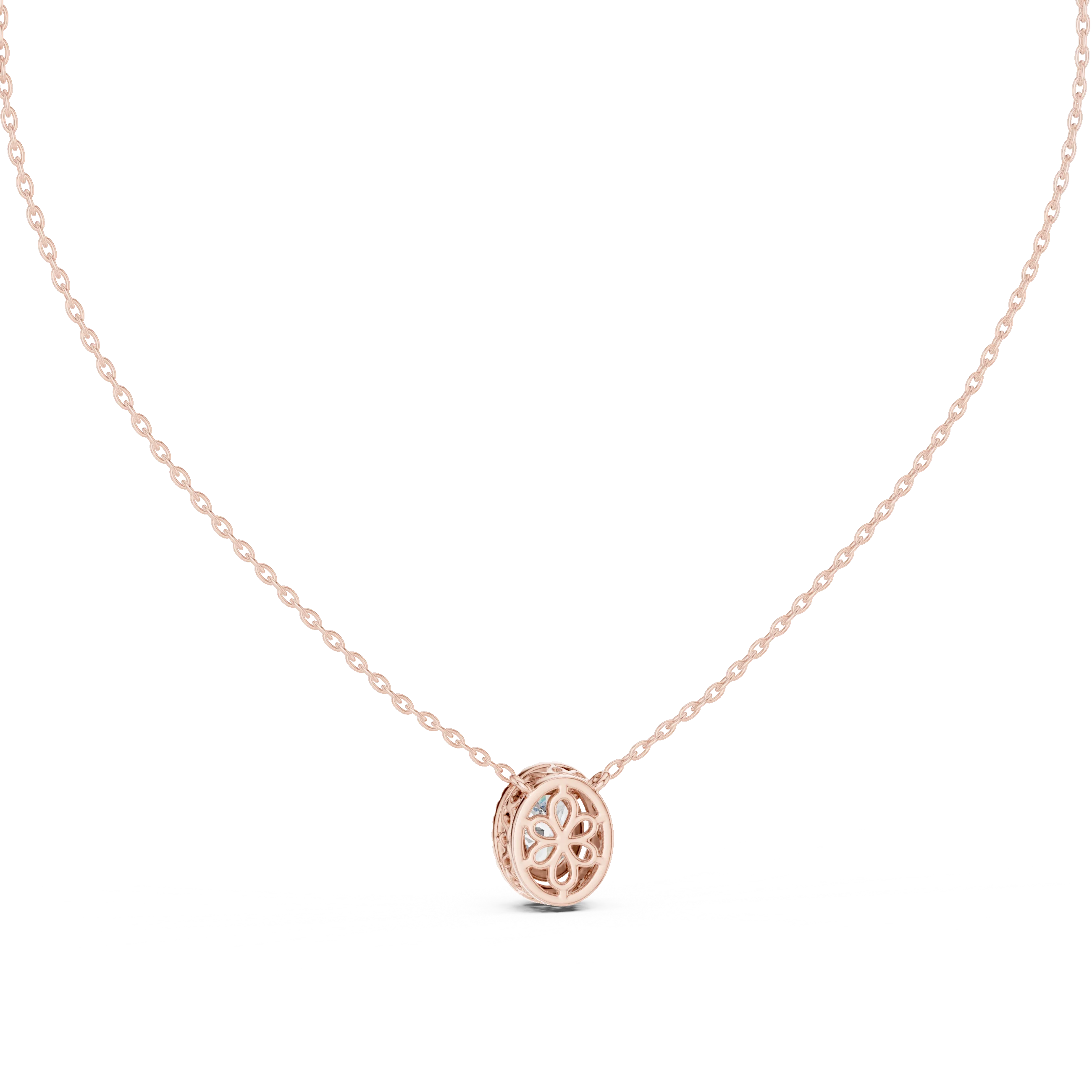 Elysian Oval Halo Diamond Pendant