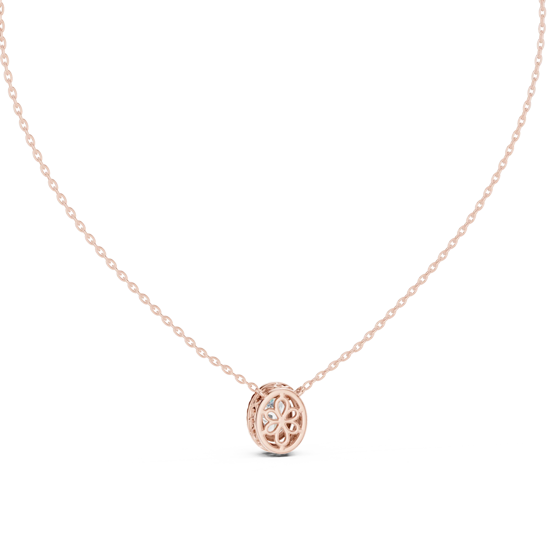 Elysian Oval Halo Diamond Pendant
