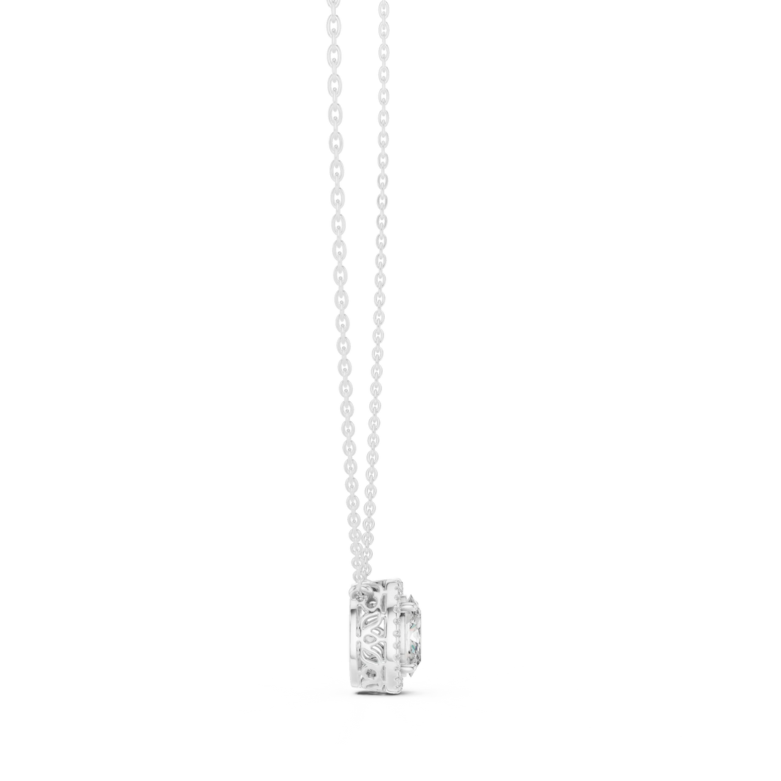 Elysian Oval Halo Diamond Pendant