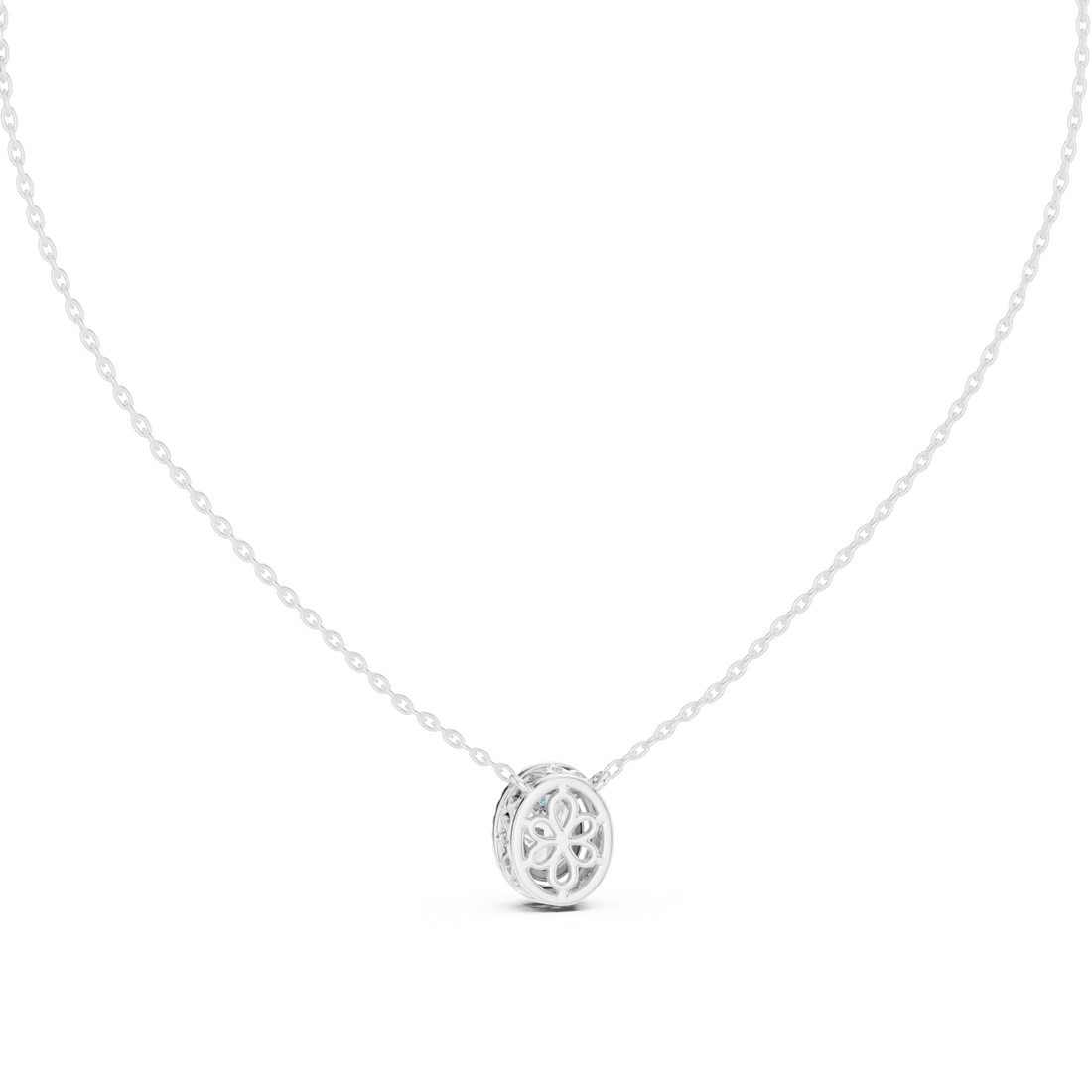 Elysian Oval Halo Diamond Pendant