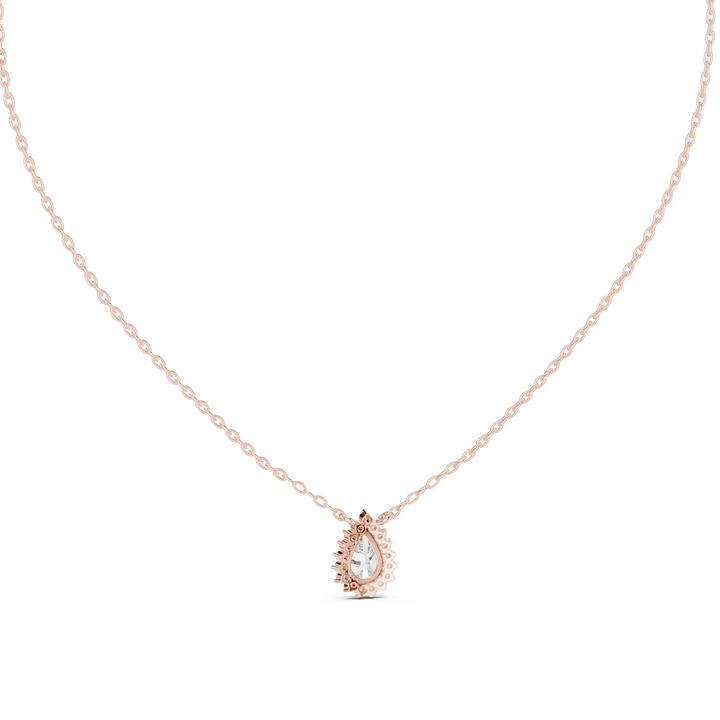 Luna Pear Halo Diamond Pendant