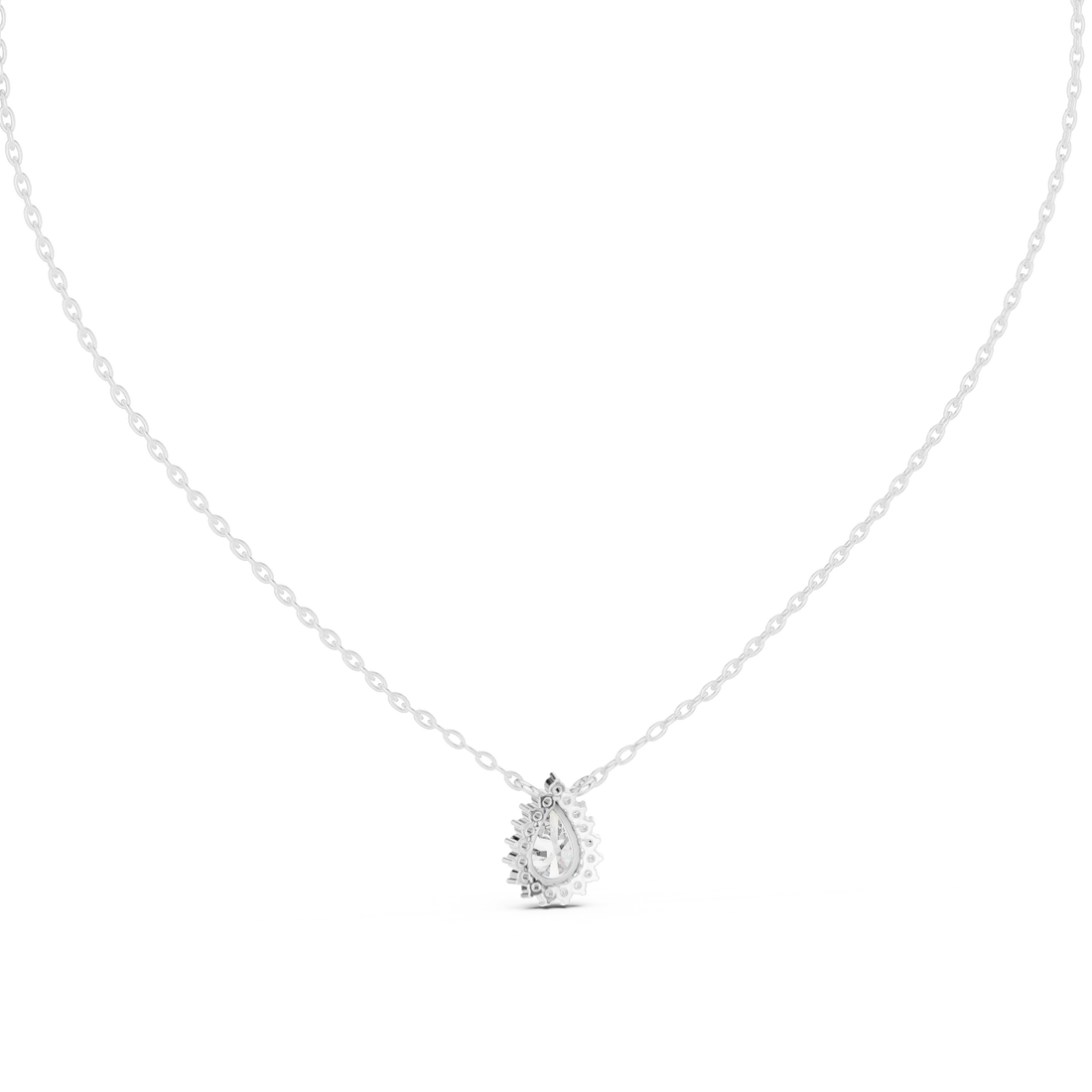 Luna Pear Halo Diamond Pendant