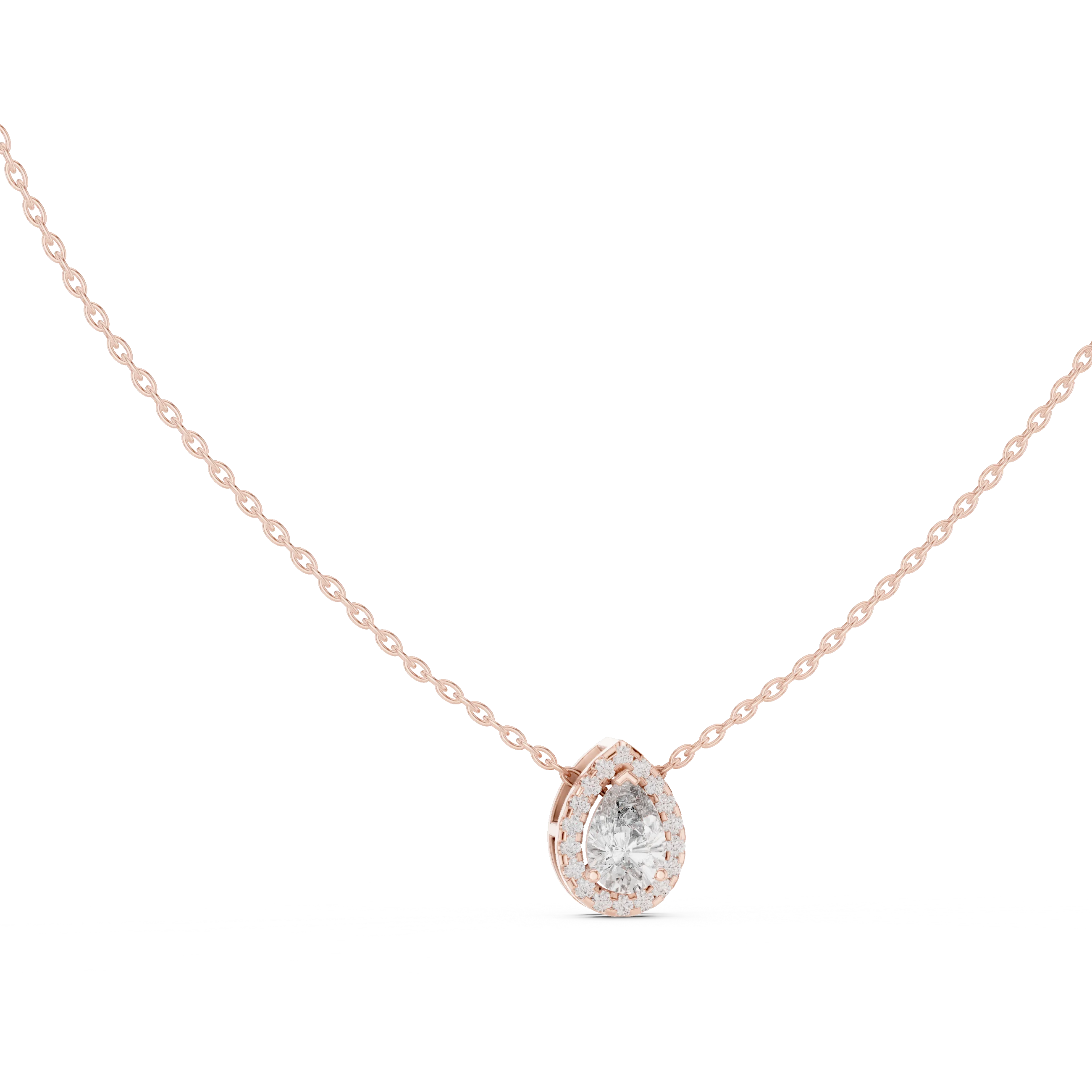 Seraphine Pear Halo Diamond Pendant