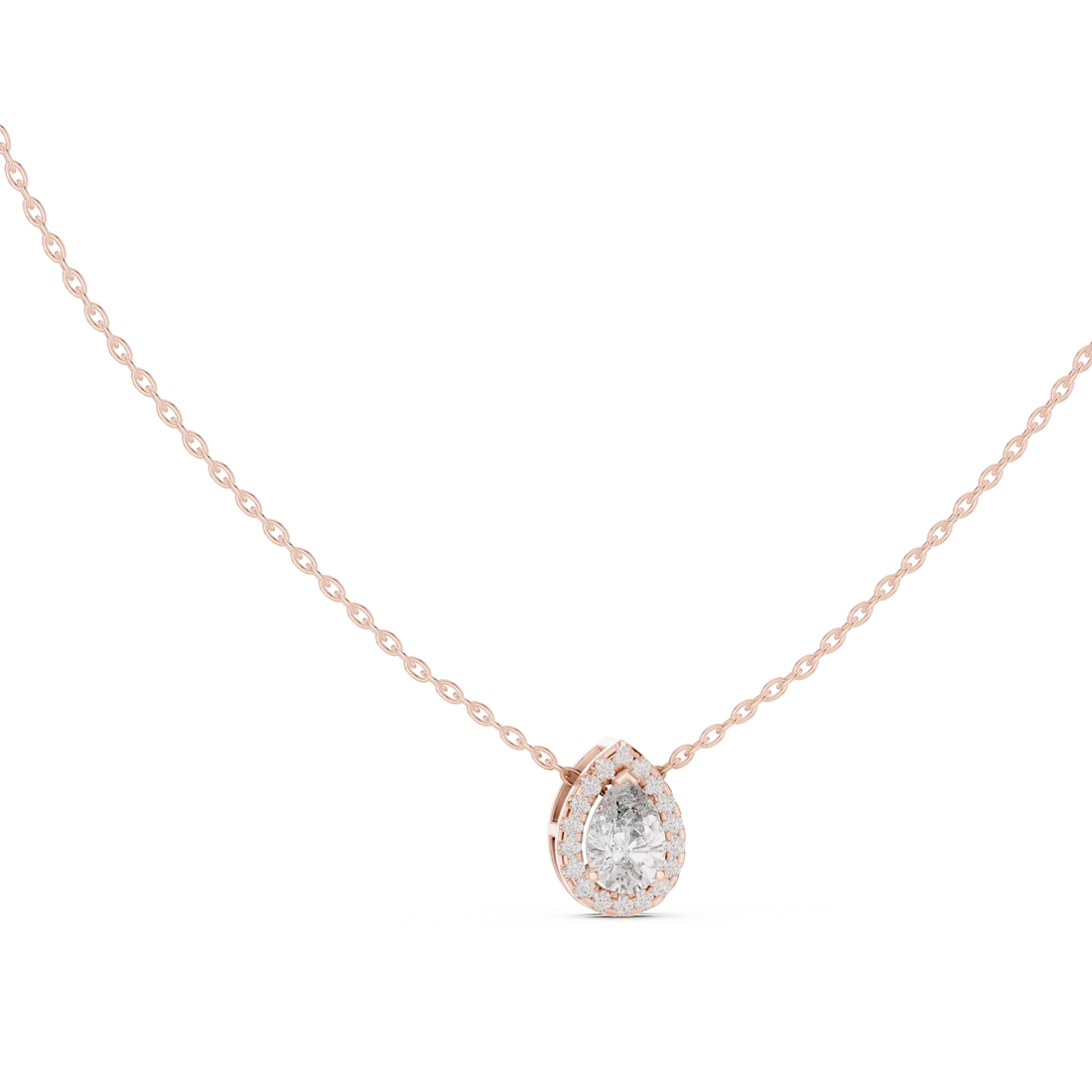 Seraphine Pear Halo Diamond Pendant