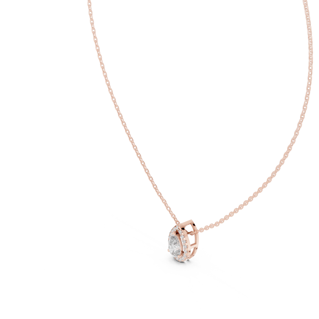 Seraphine Pear Halo Diamond Pendant