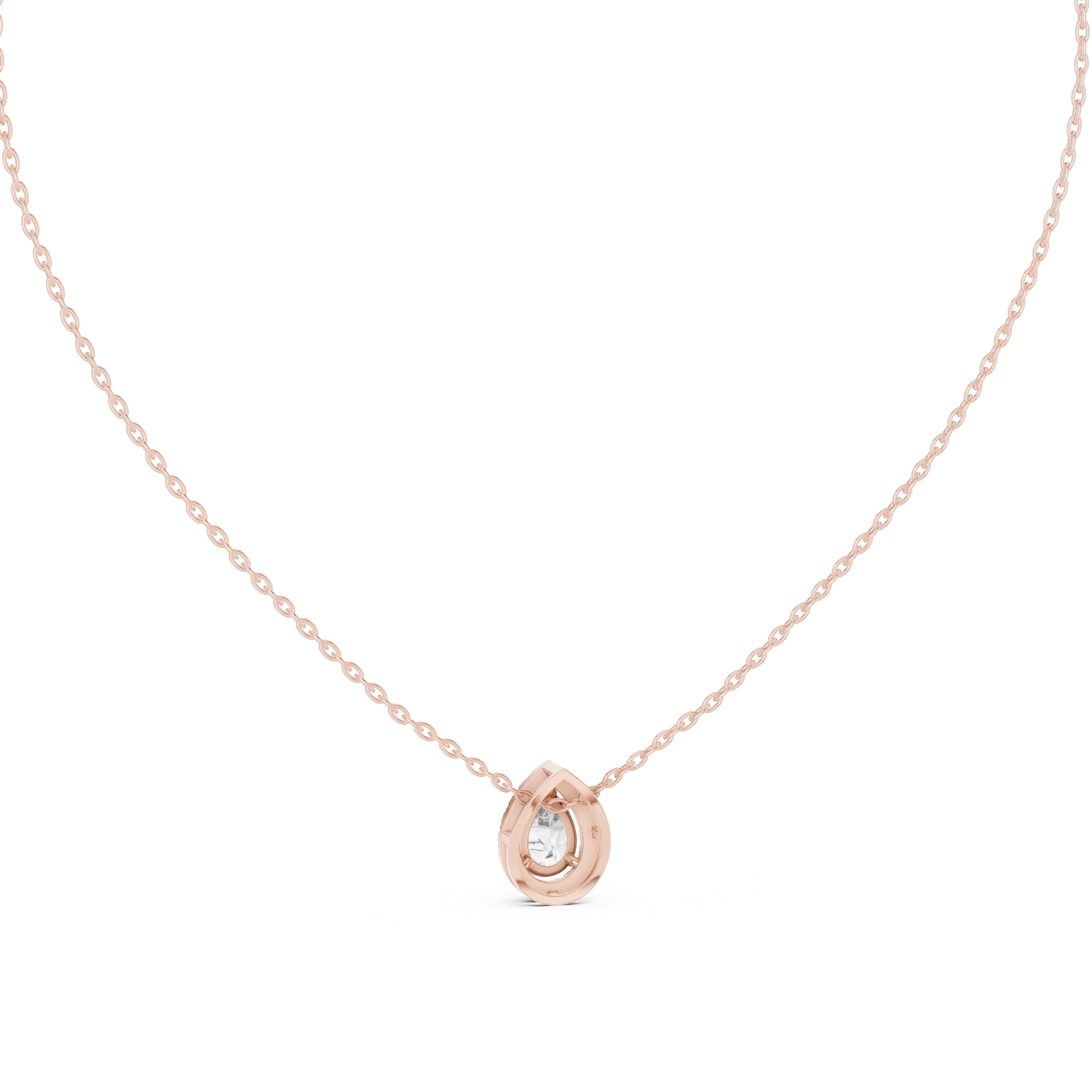 Seraphine Pear Halo Diamond Pendant