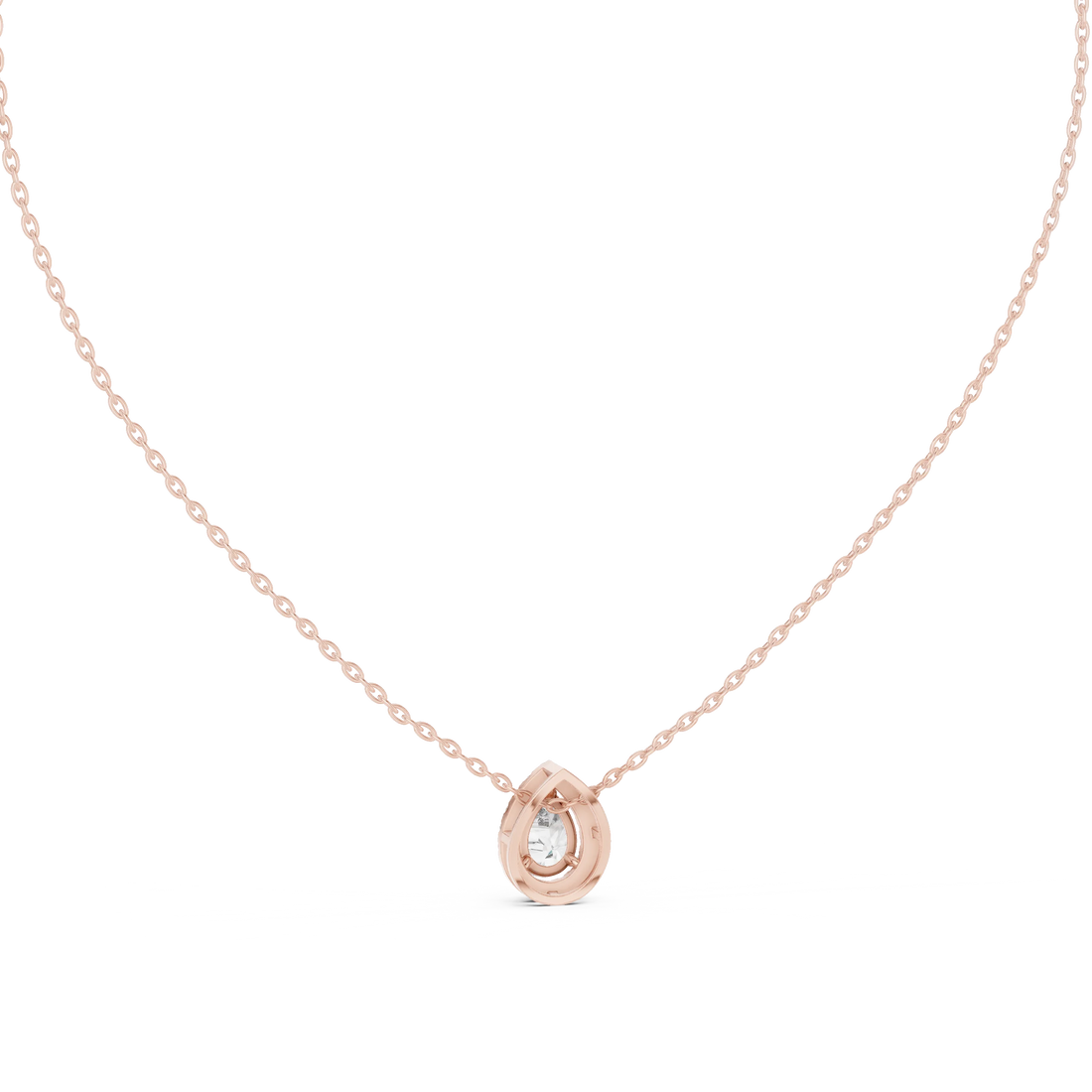 Seraphine Pear Halo Diamond Pendant