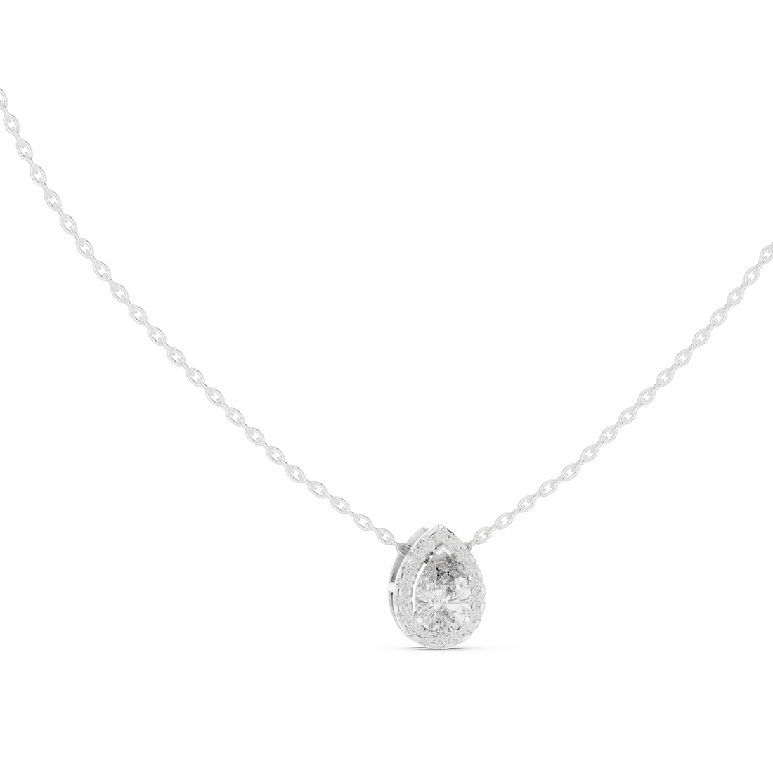 Seraphine Pear Halo Diamond Pendant
