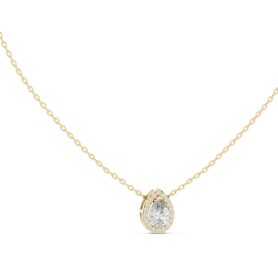 Seraphine Pear Halo Diamond Pendant