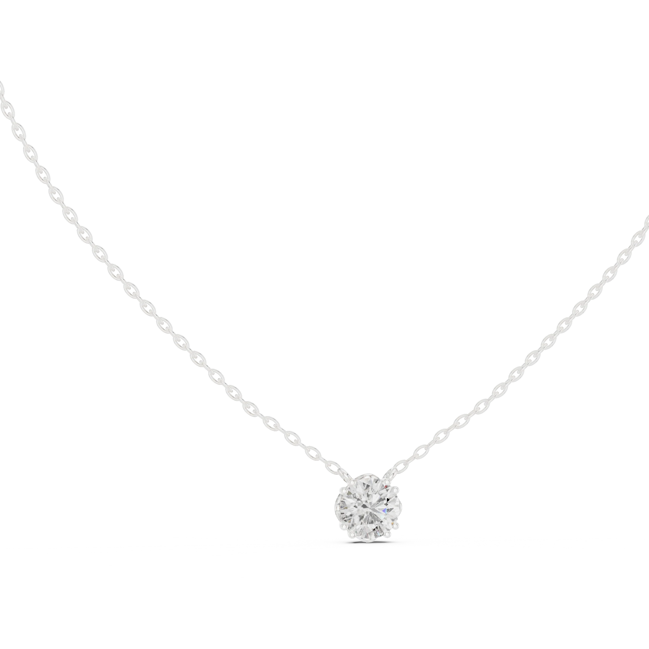 Pure Radiance Solitaire Diamond Pendant Necklace