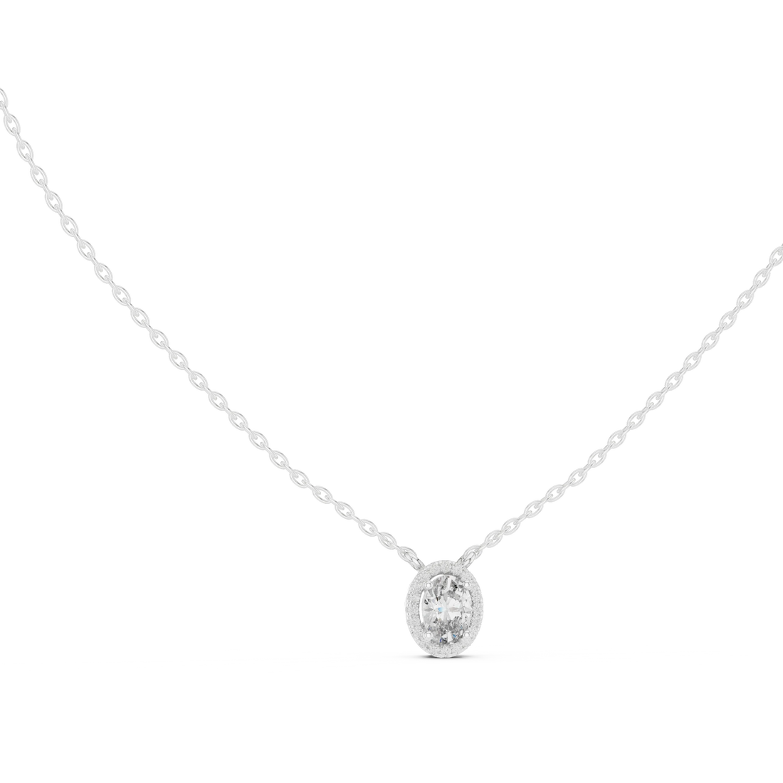 Eternal Oval Halo Diamond Pendant