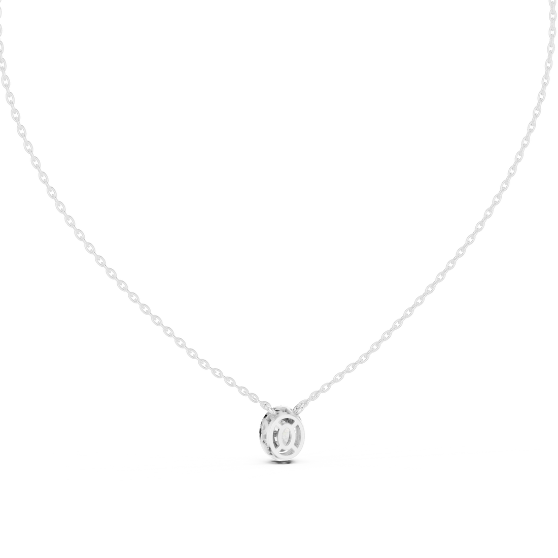 Eternal Oval Halo Diamond Pendant