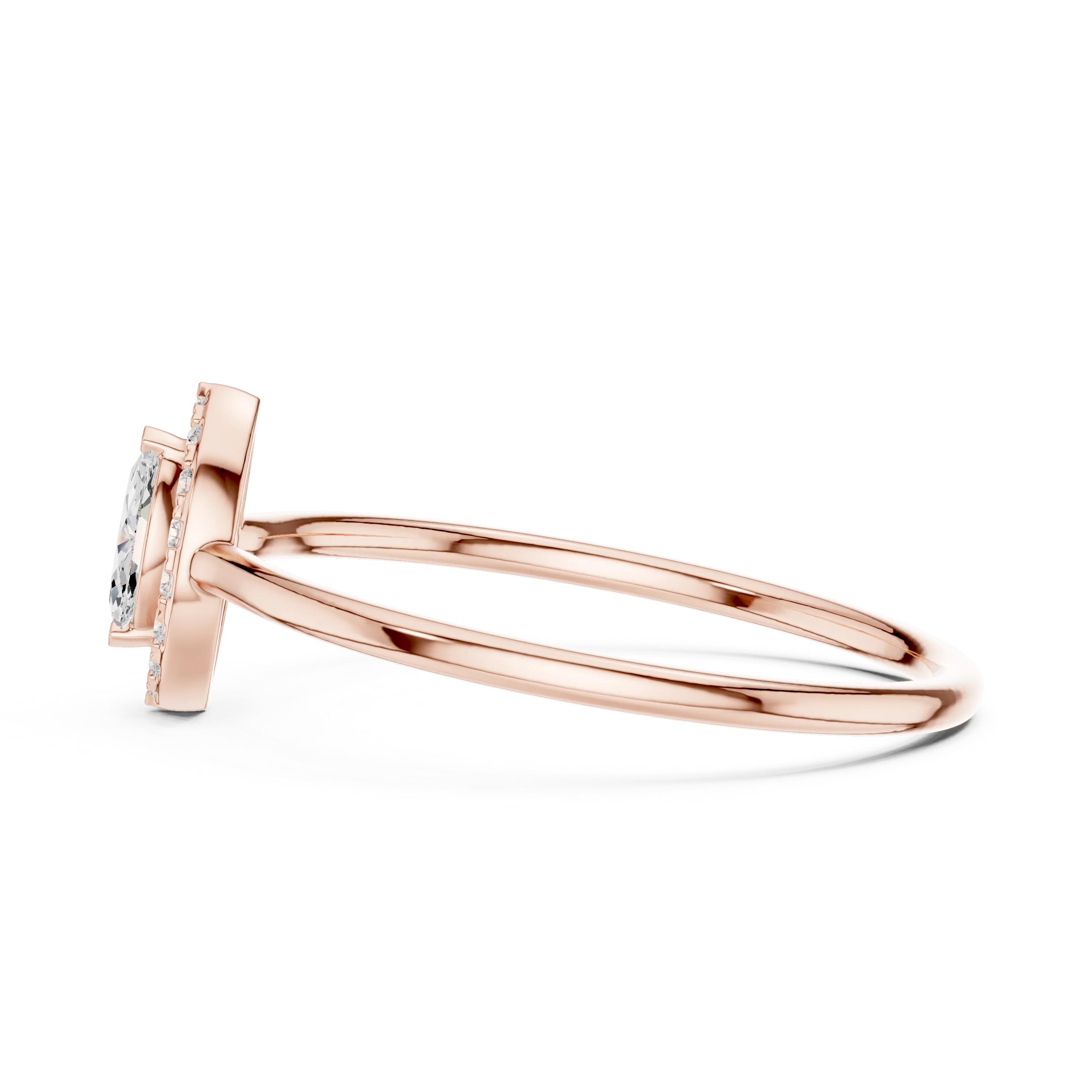 Marquise-Cut Diamond Halo Engagement Ring