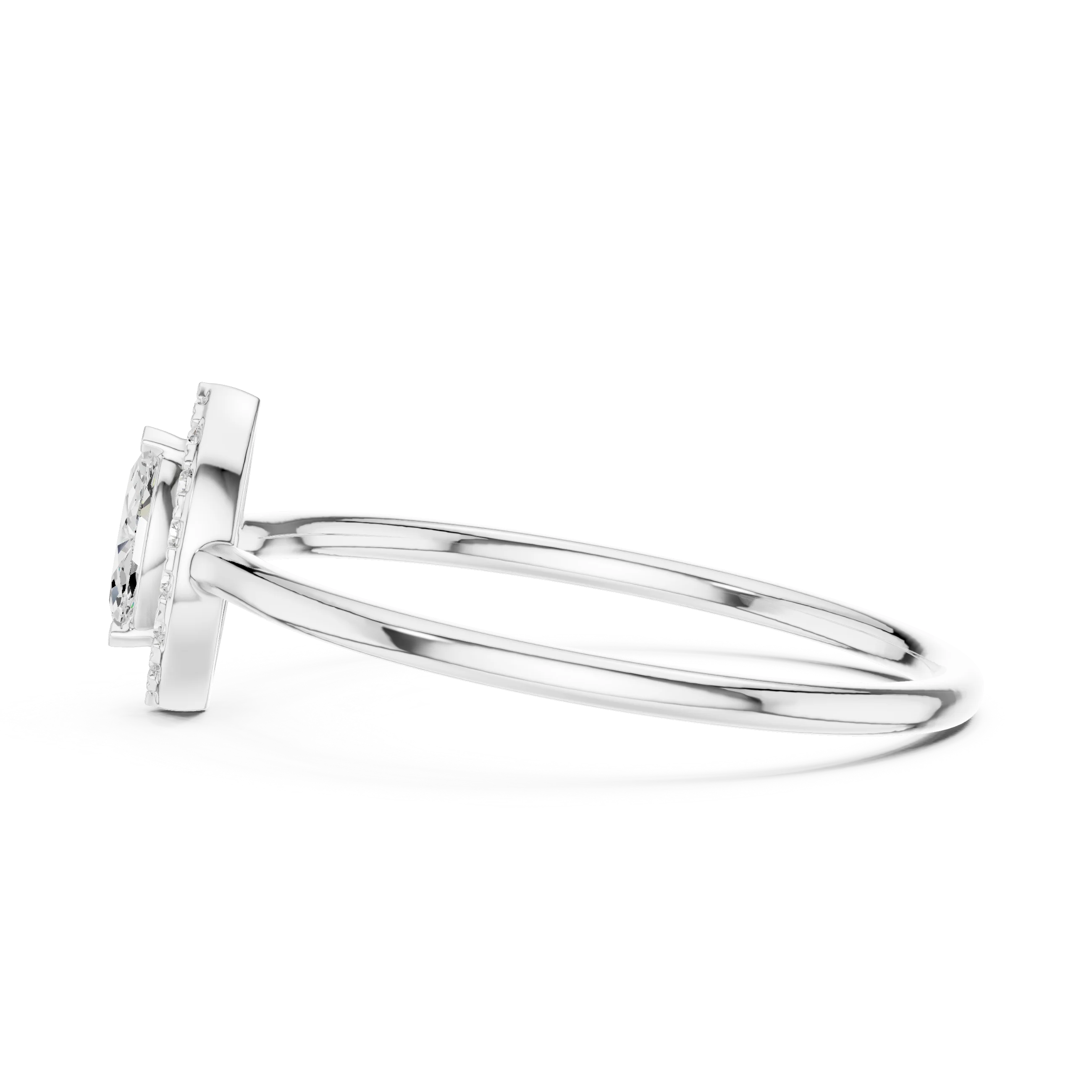 Marquise-Cut Diamond Halo Engagement Ring