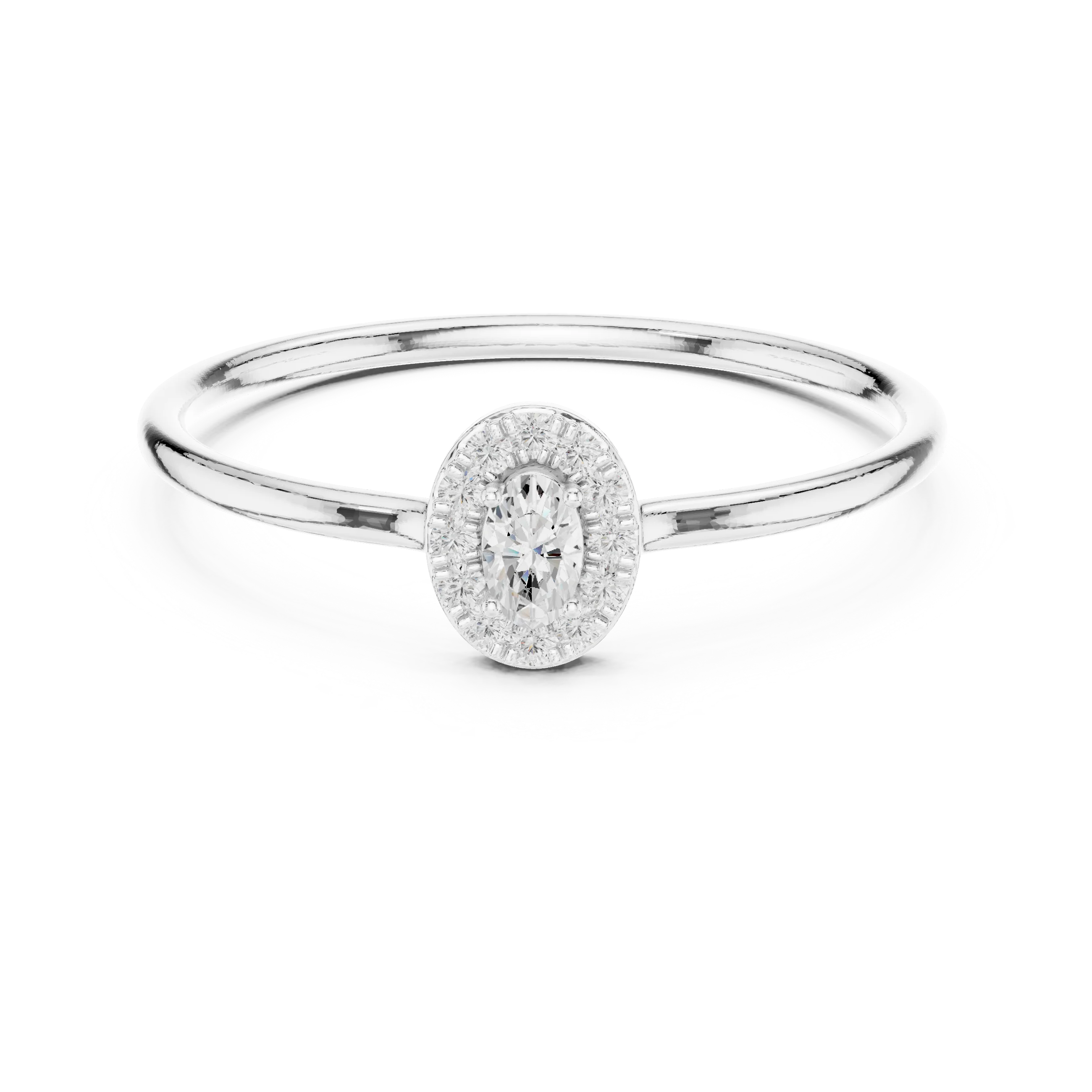 Oval-Cut Diamond Halo Engagement Ring
