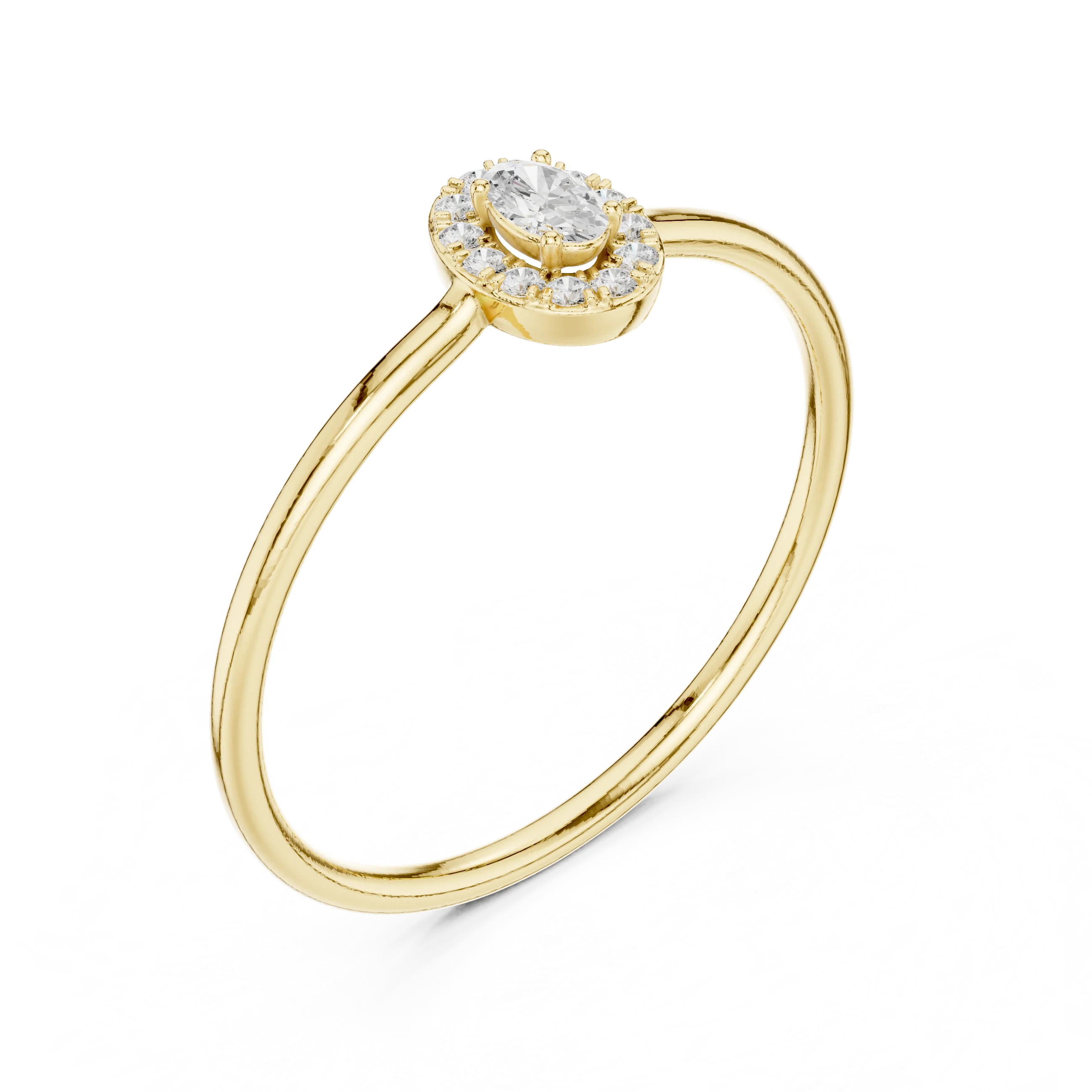 Oval-Cut Diamond Halo Engagement Ring