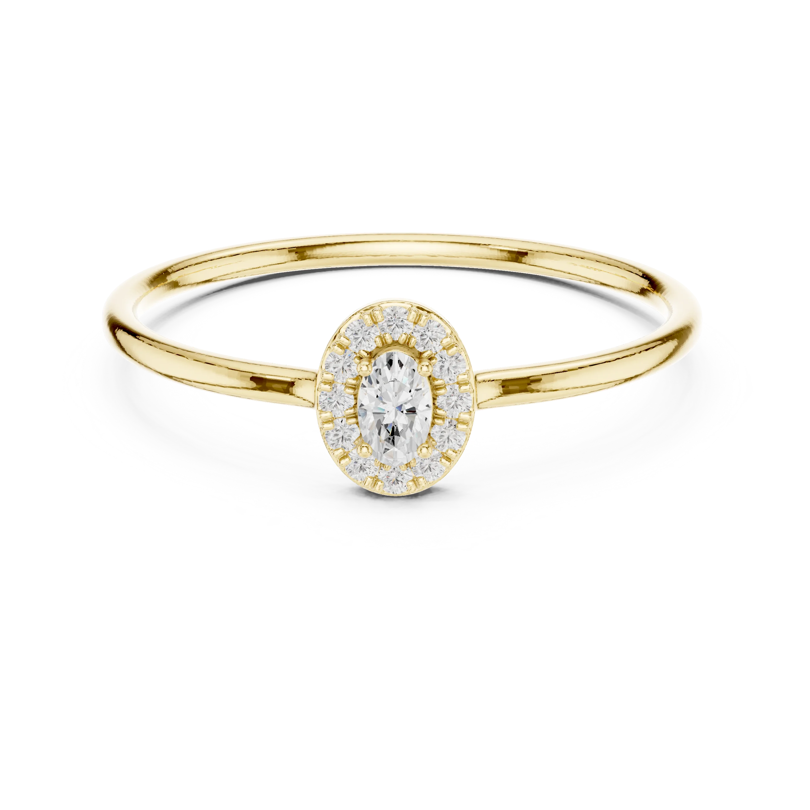 Oval-Cut Diamond Halo Engagement Ring