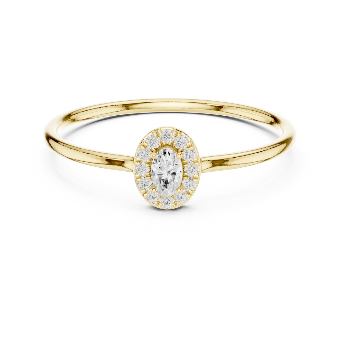Oval-Cut Diamond Halo Engagement Ring