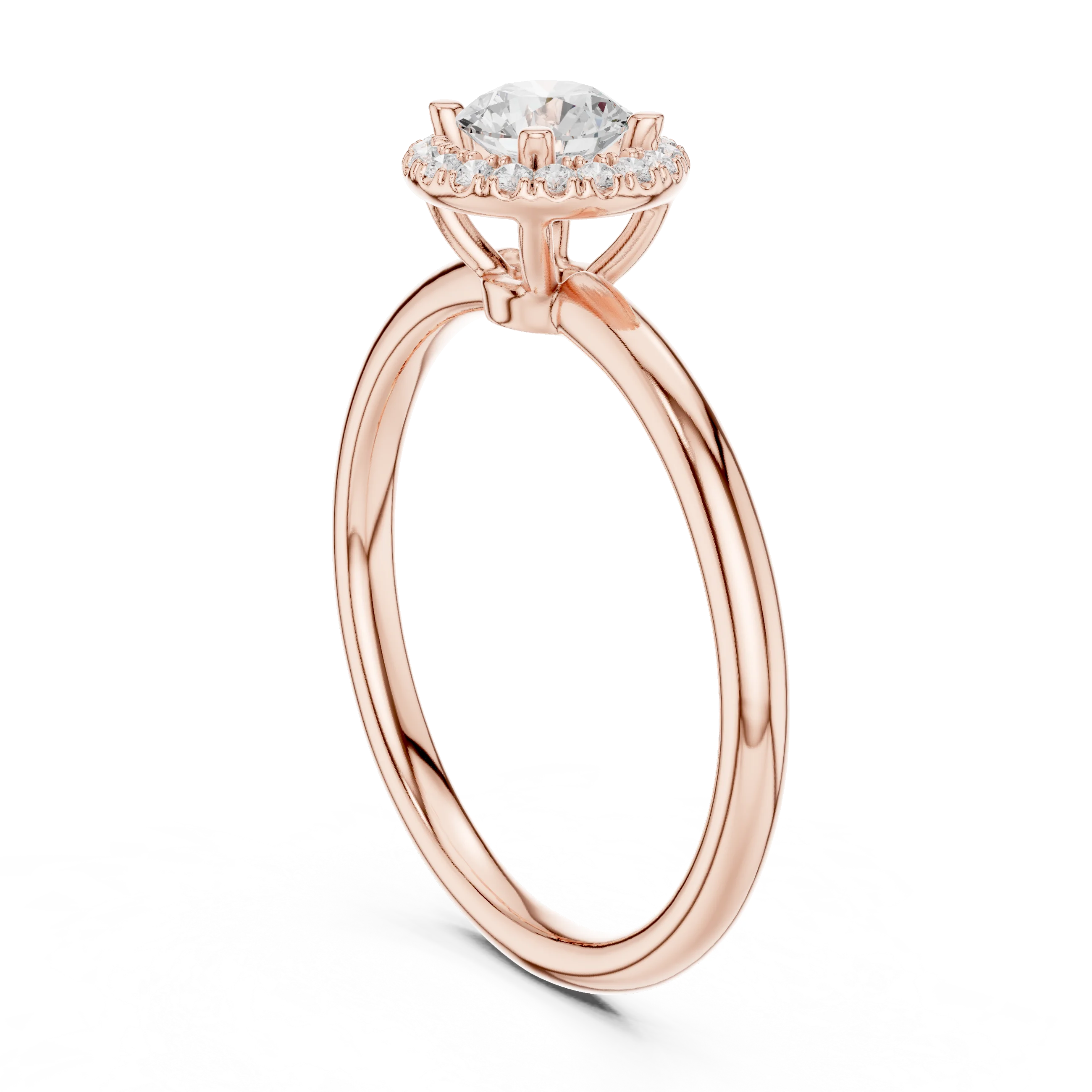 Round Diamond Halo Engagement Ring