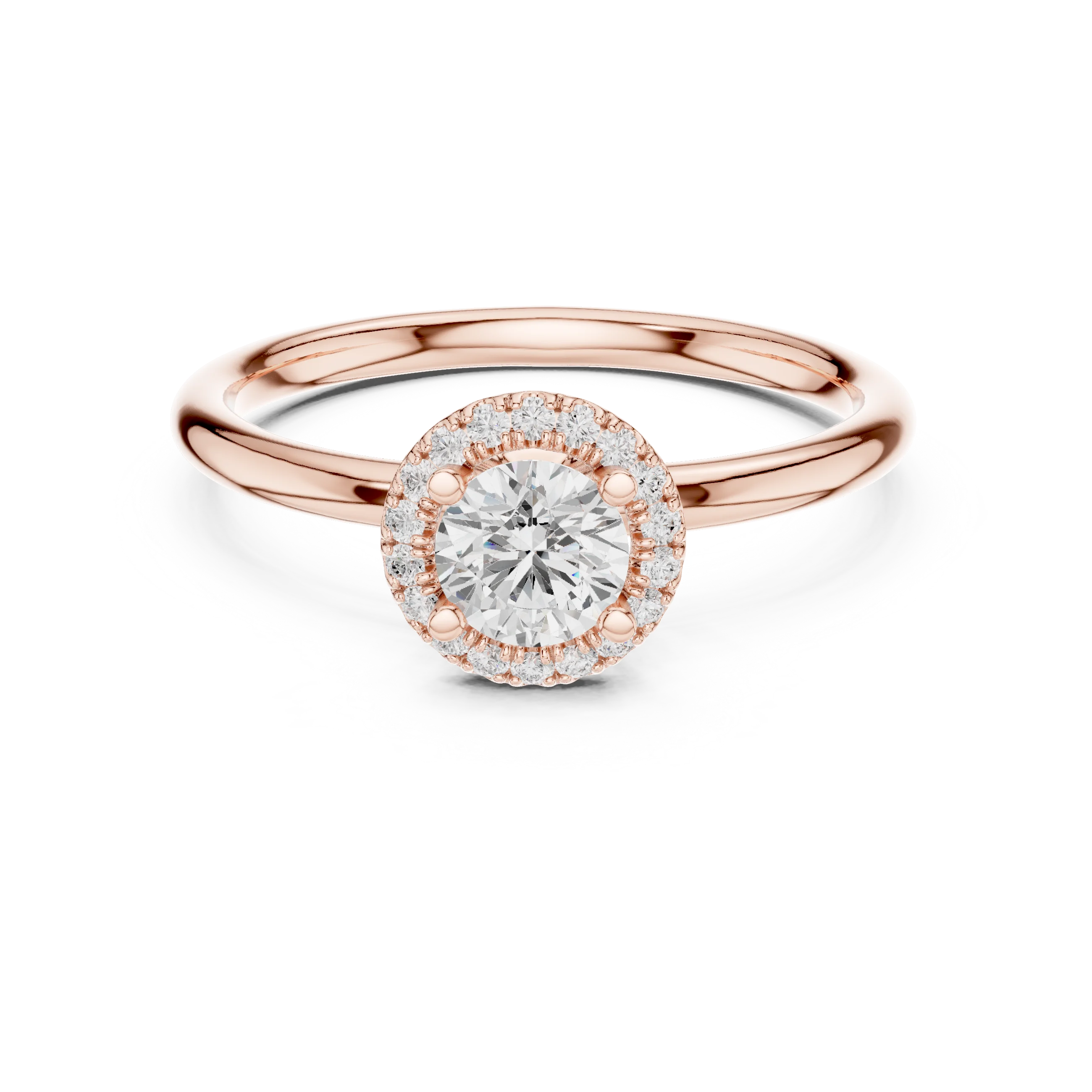 Round Diamond Halo Engagement Ring