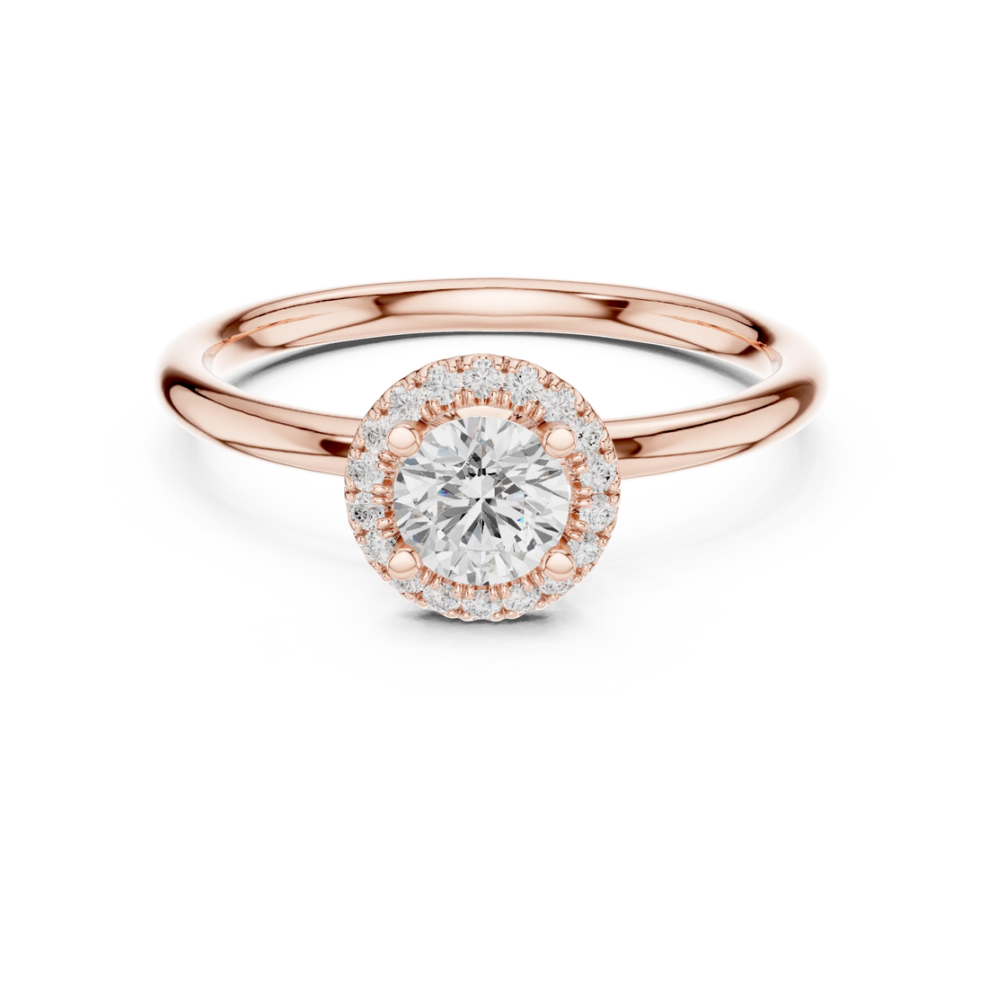 Round Diamond Halo Engagement Ring