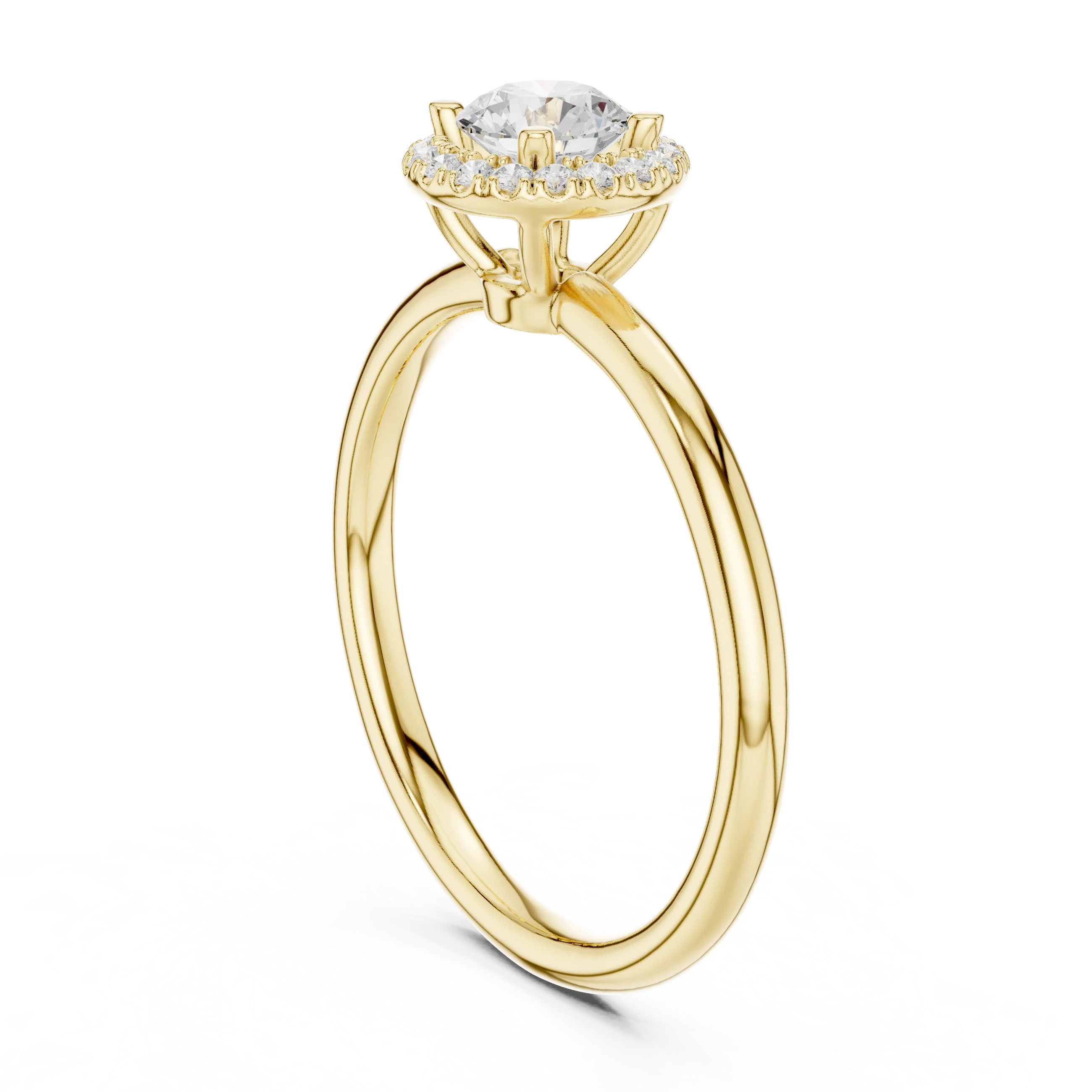 Round Diamond Halo Engagement Ring