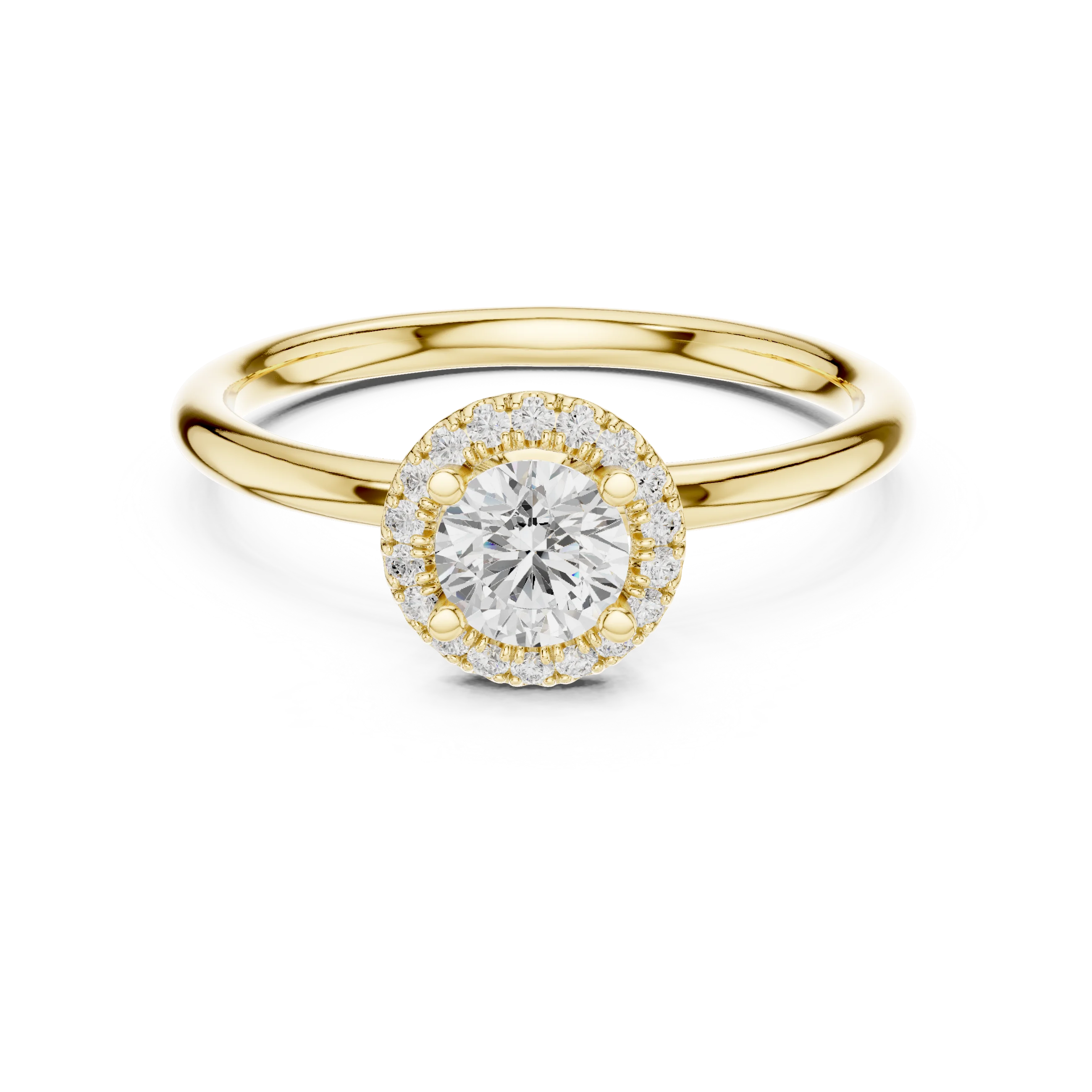 Round Diamond Halo Engagement Ring