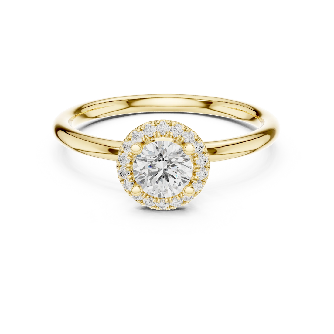 Round Diamond Halo Engagement Ring