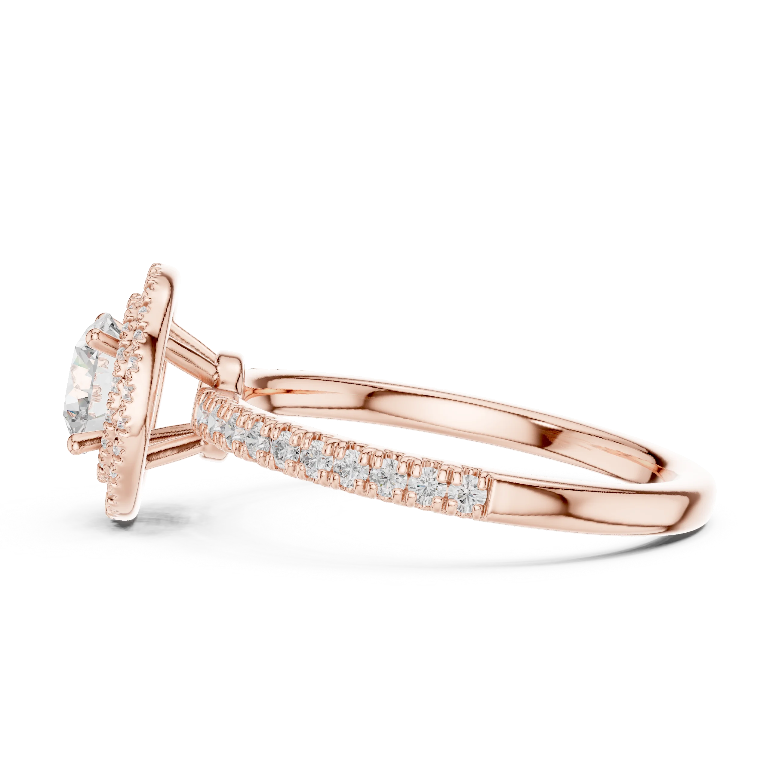 Round Diamond Double Halo Engagement Ring