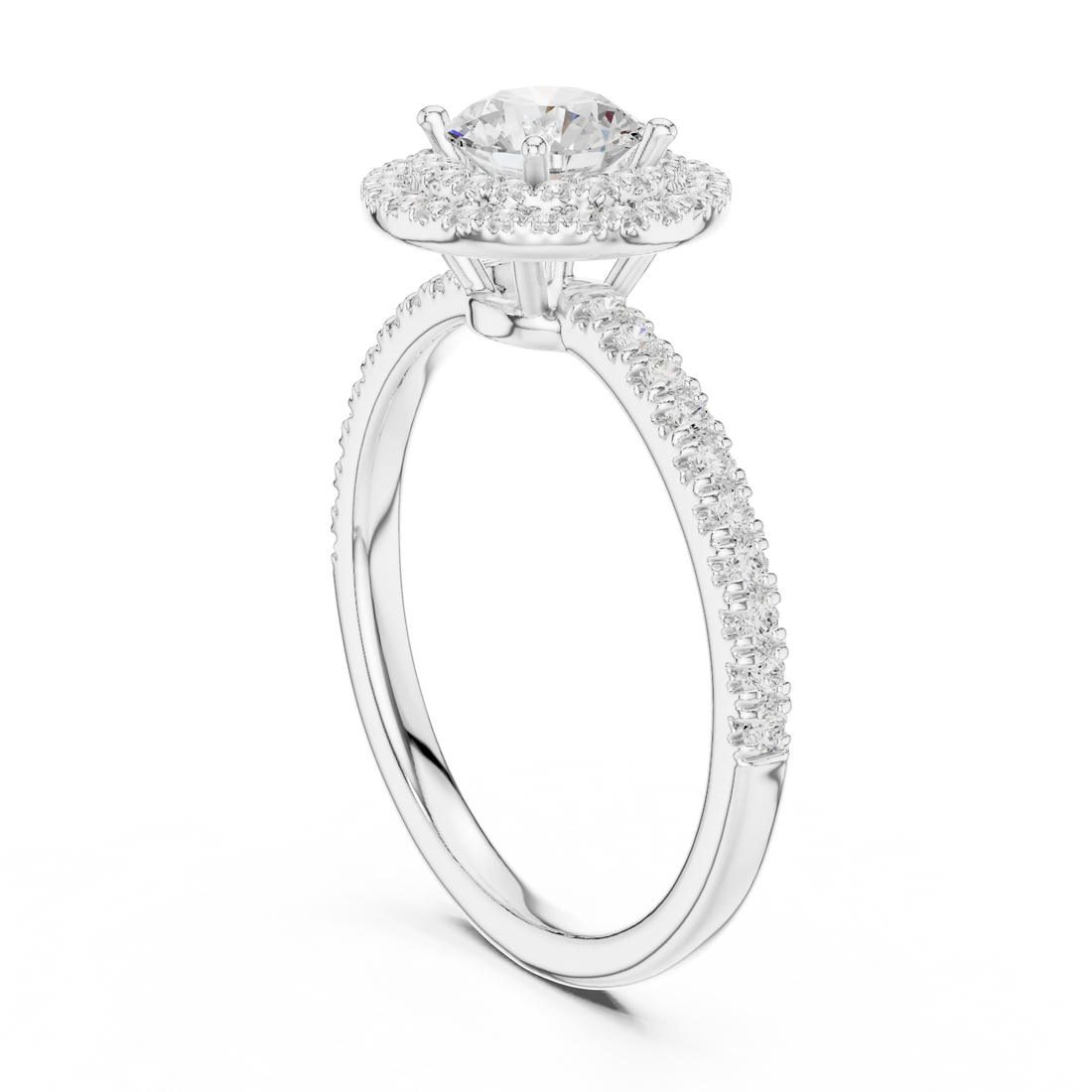 Round Diamond Double Halo Engagement Ring