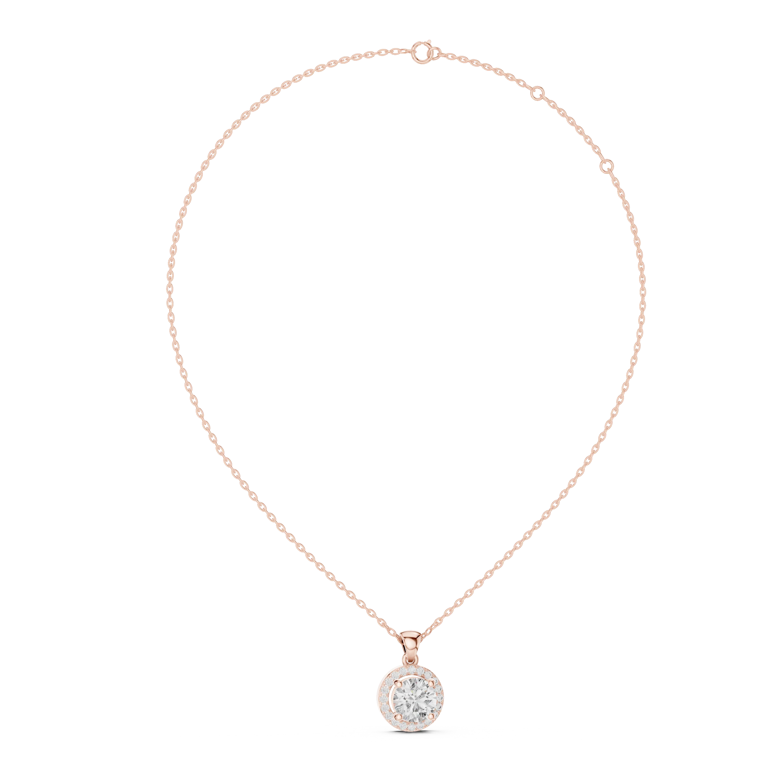 Celestial Halo Round Diamond Pendant