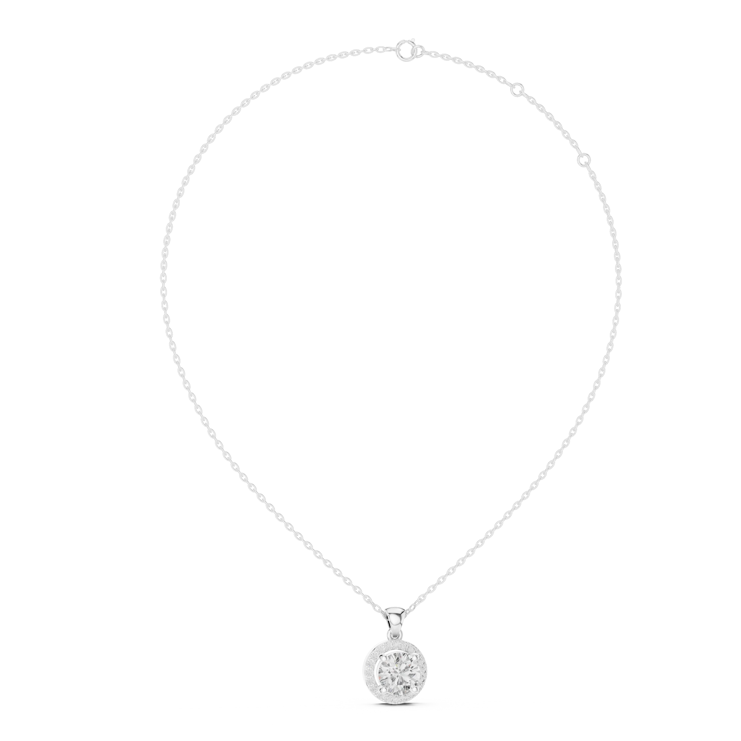 Celestial Halo Round Diamond Pendant