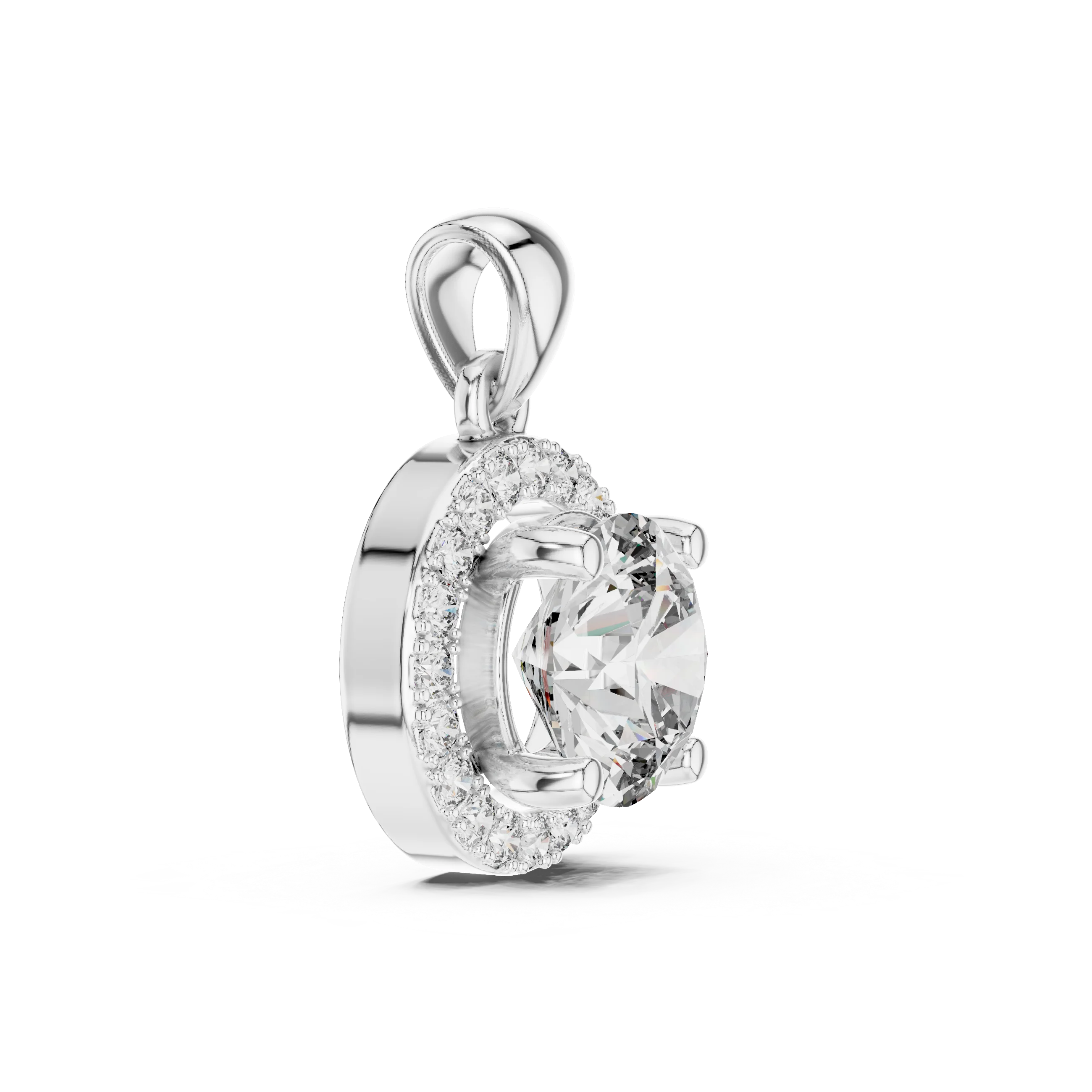 Celestial Halo Round Diamond Pendant