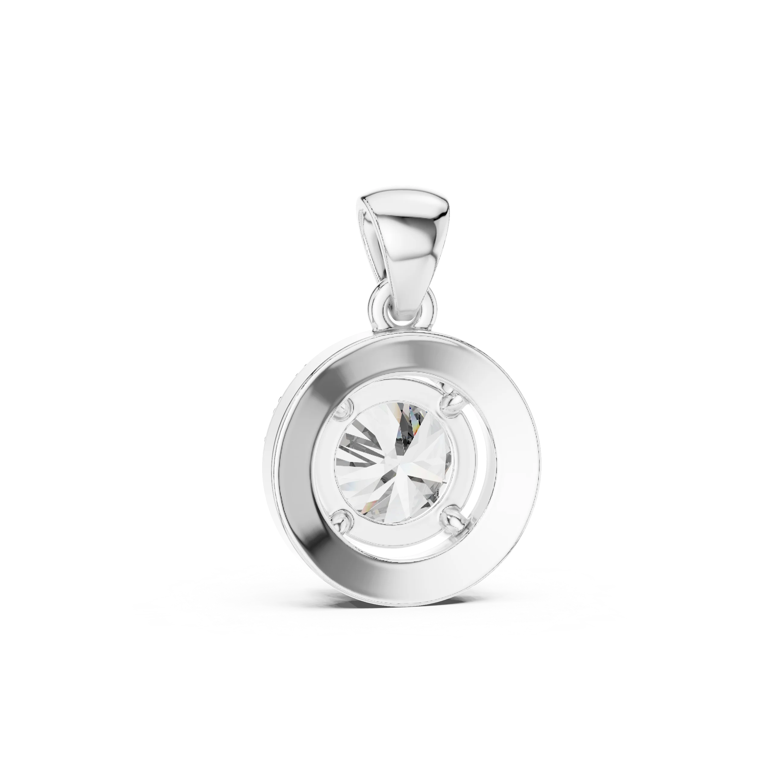 Celestial Halo Round Diamond Pendant