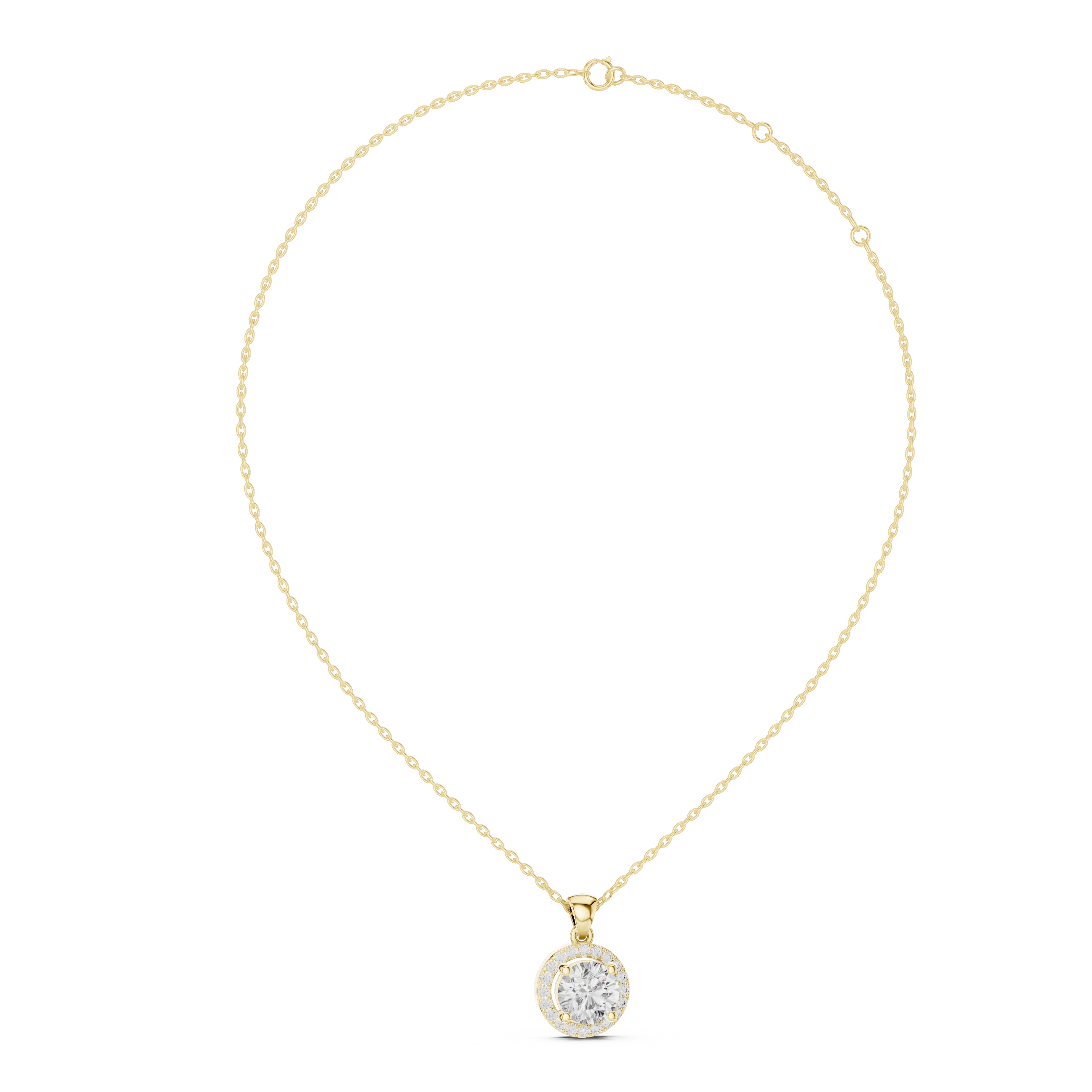 Celestial Halo Round Diamond Pendant