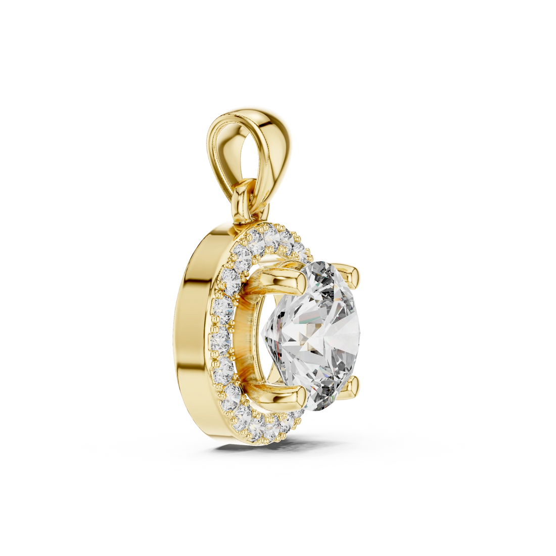 Celestial Halo Round Diamond Pendant