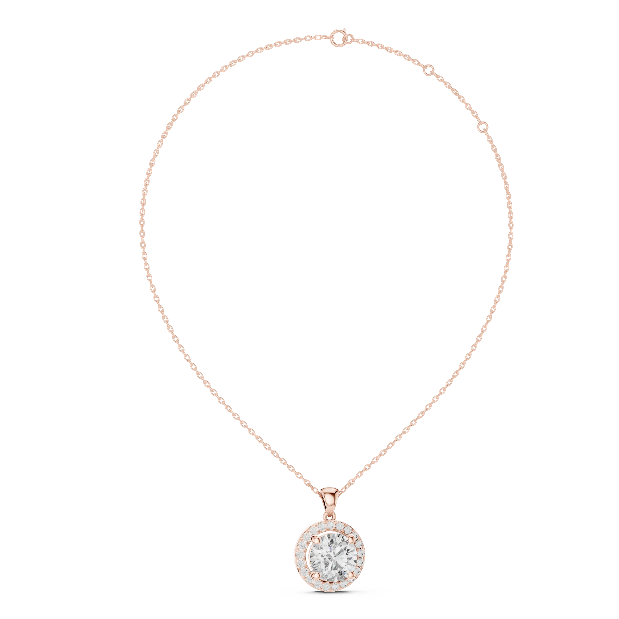 Eternal Glow Round Halo Diamond Pendant