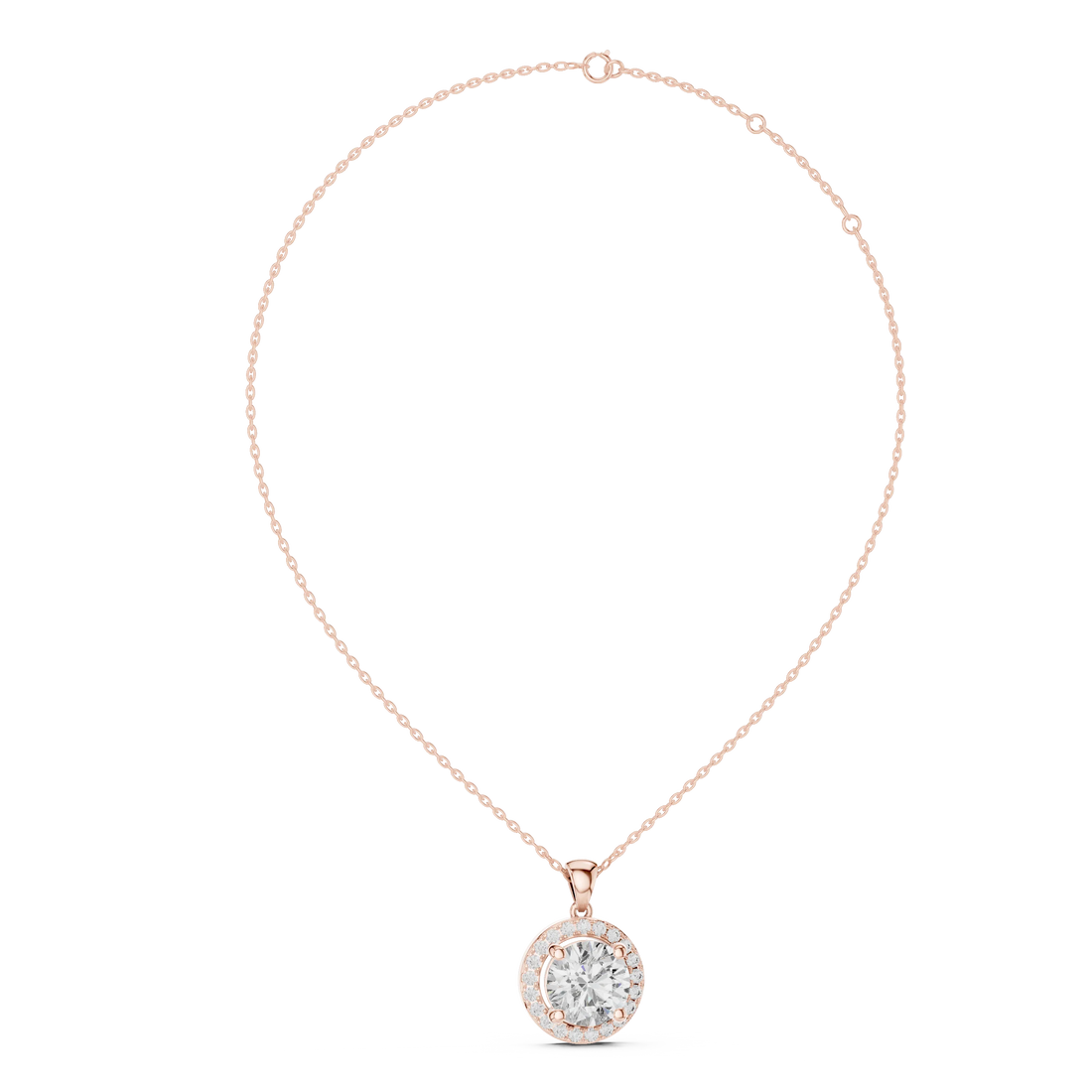 Eternal Glow Round Halo Diamond Pendant