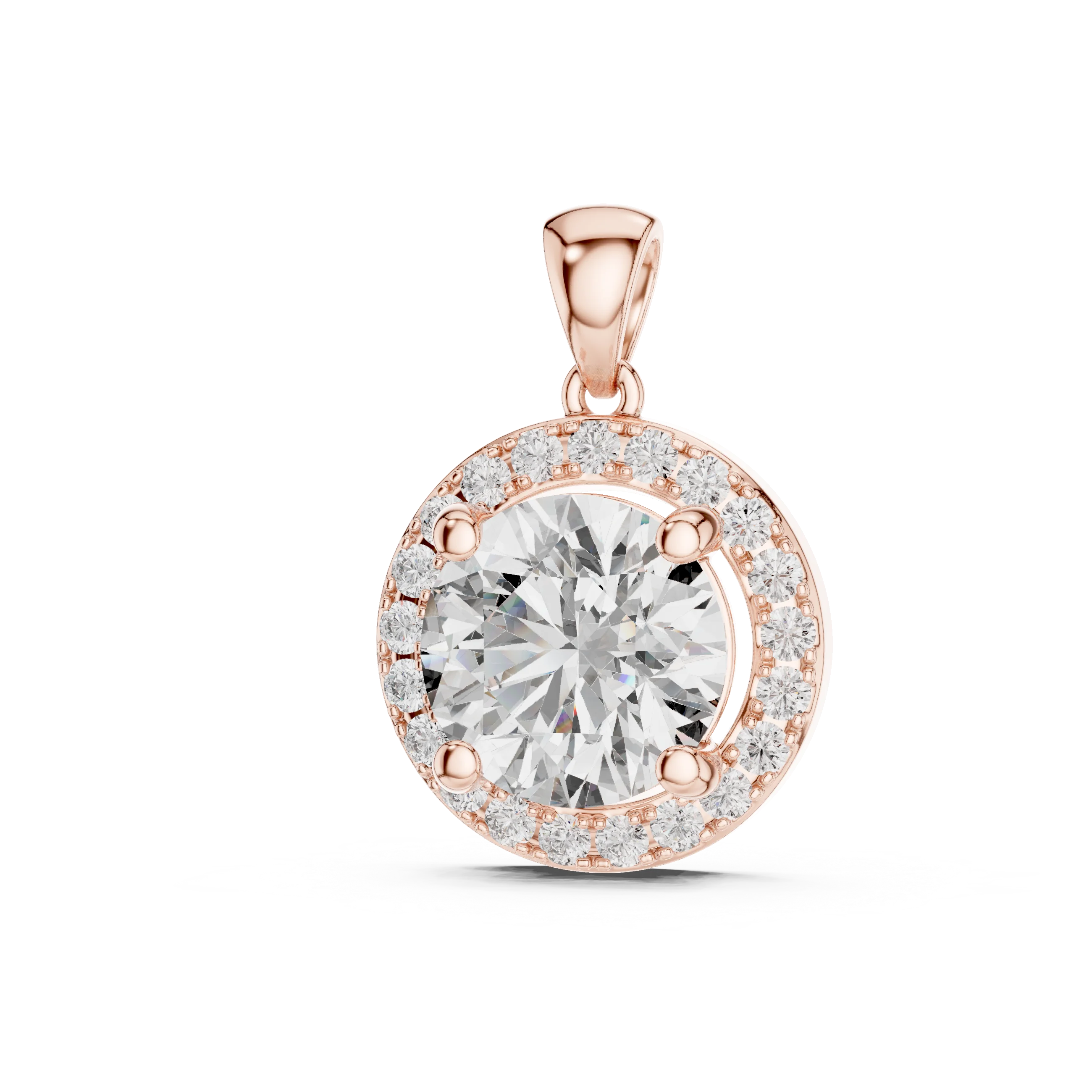 Eternal Glow Round Halo Diamond Pendant