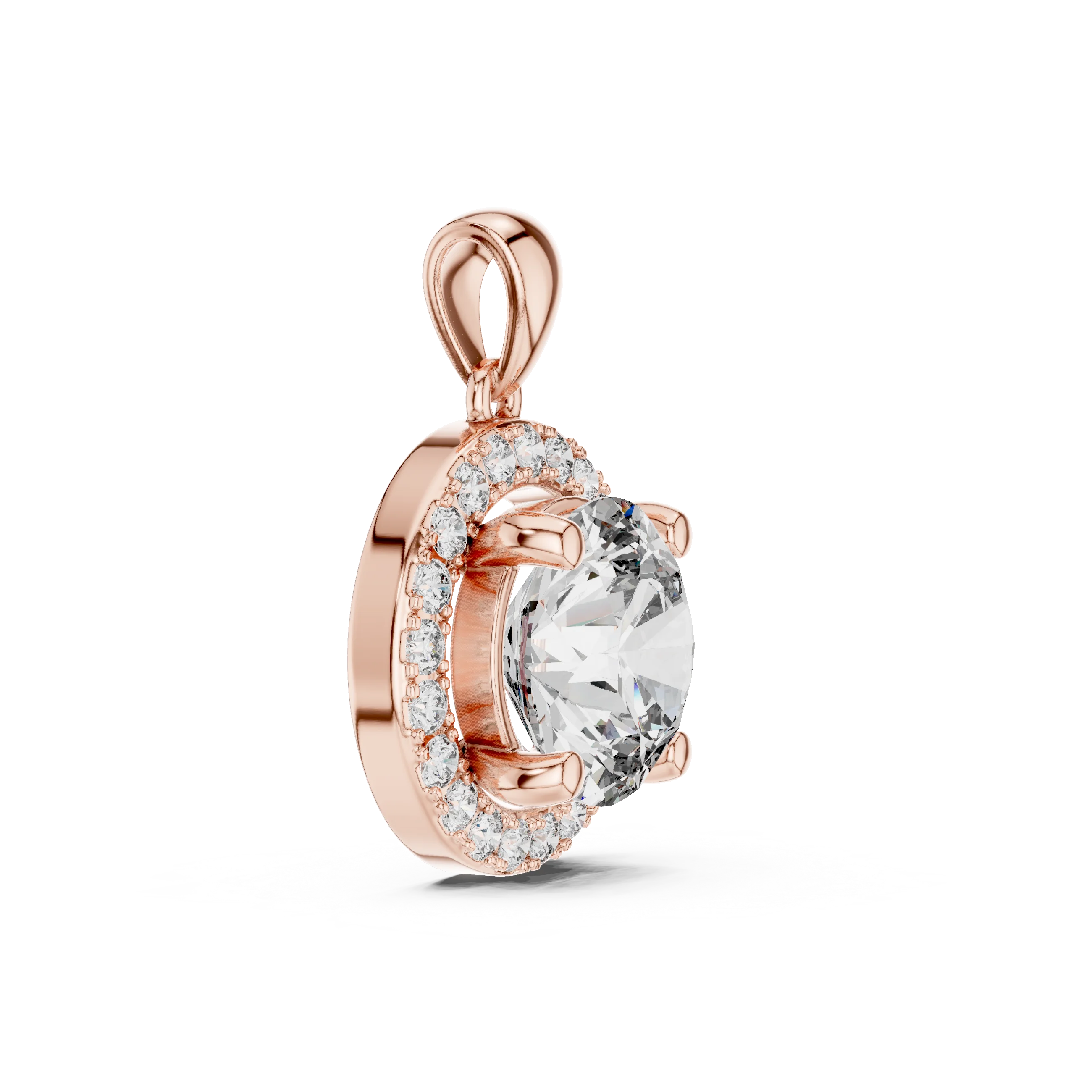 Eternal Glow Round Halo Diamond Pendant