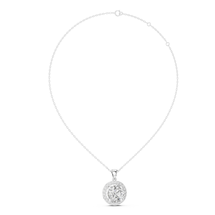 Eternal Glow Round Halo Diamond Pendant