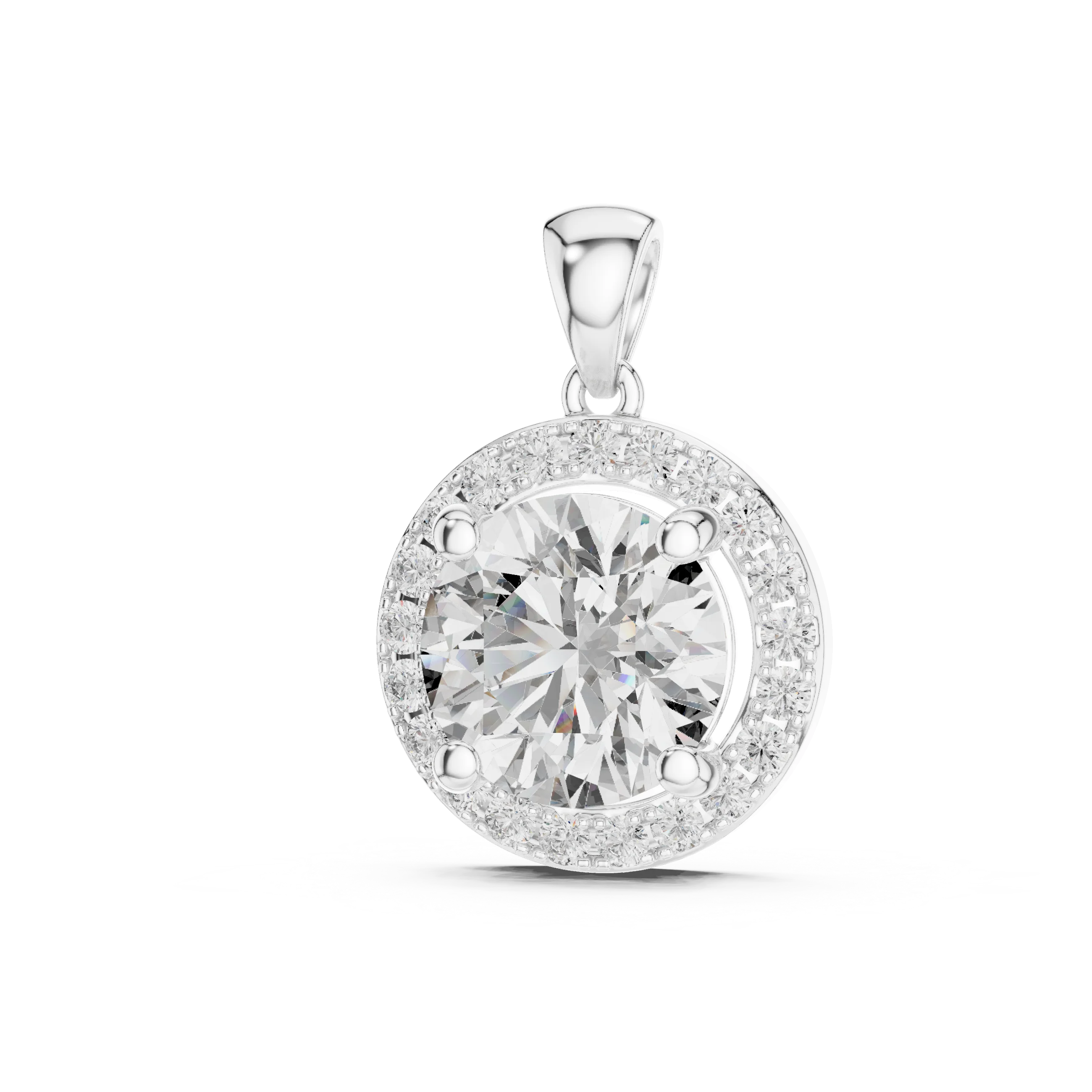 Eternal Glow Round Halo Diamond Pendant