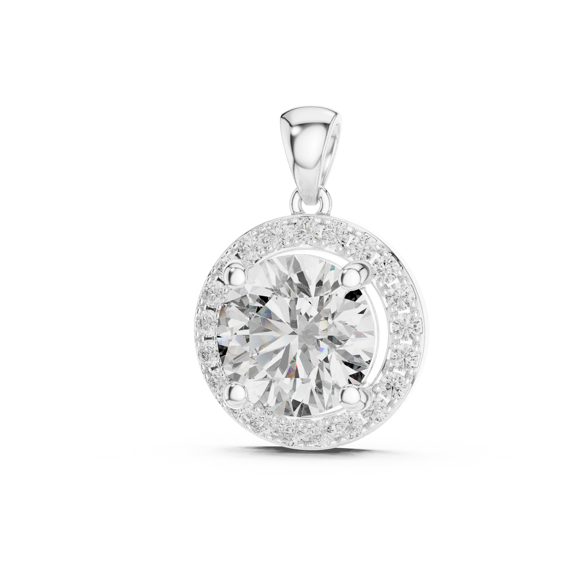 Eternal Glow Round Halo Diamond Pendant