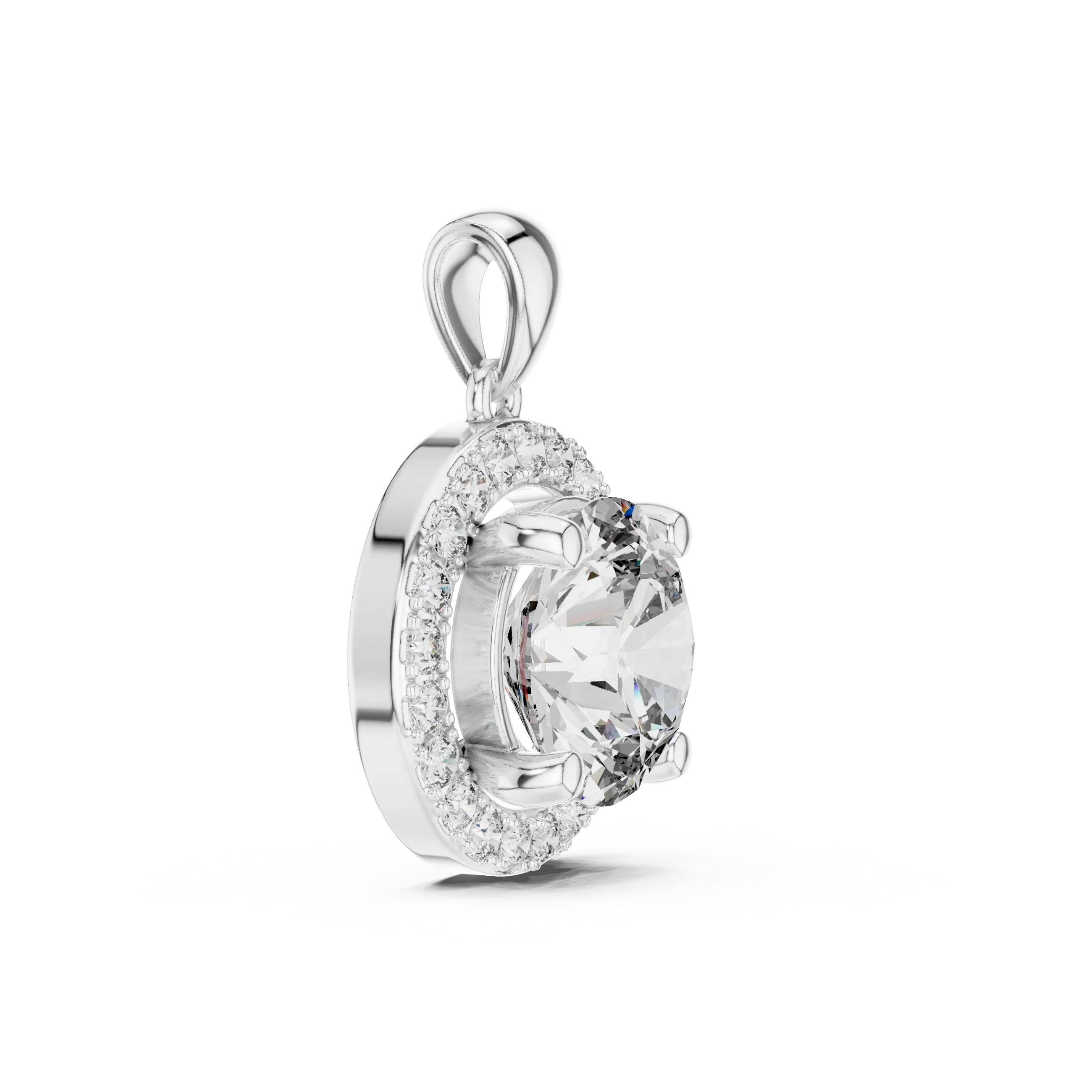 Eternal Glow Round Halo Diamond Pendant
