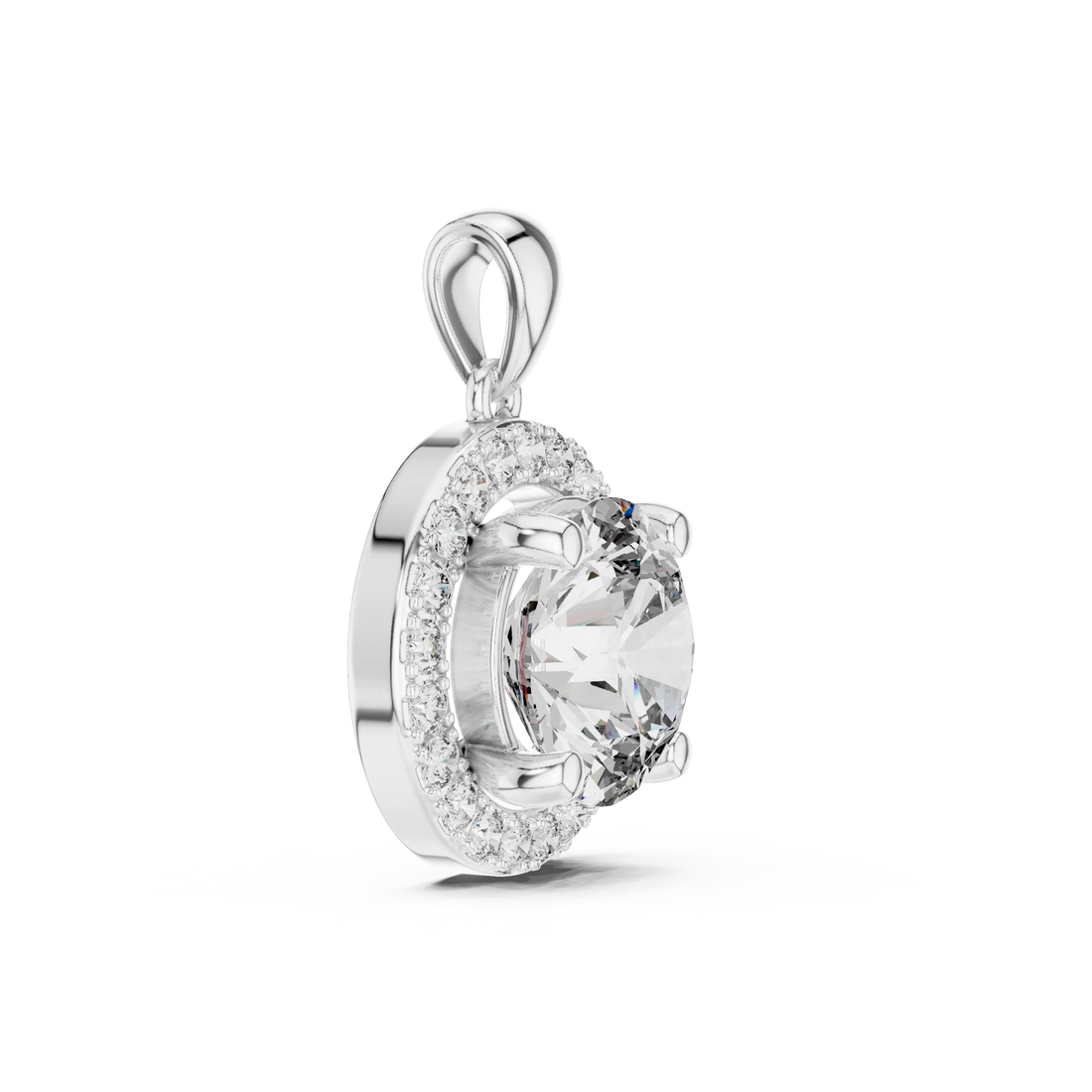 Eternal Glow Round Halo Diamond Pendant