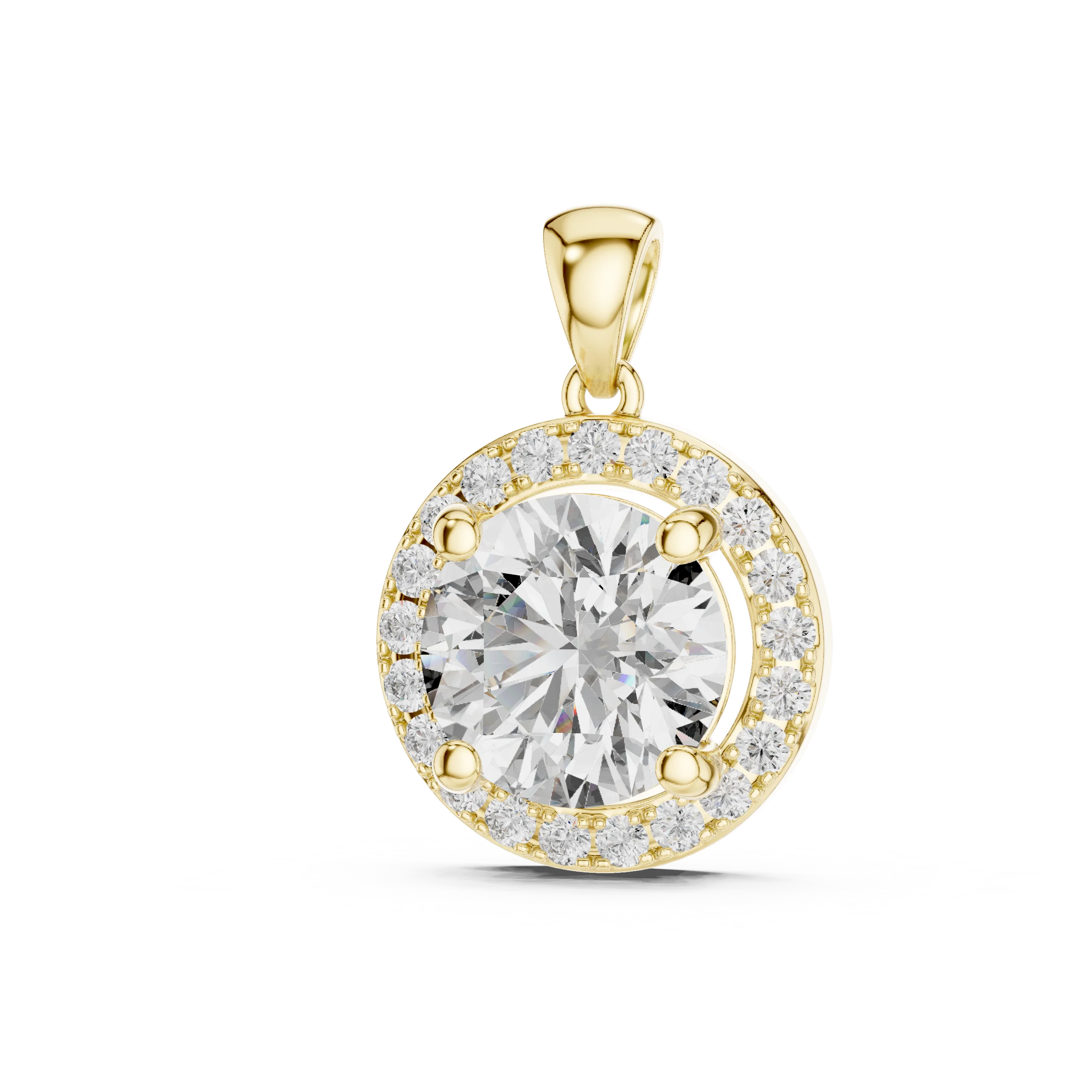 Eternal Glow Round Halo Diamond Pendant
