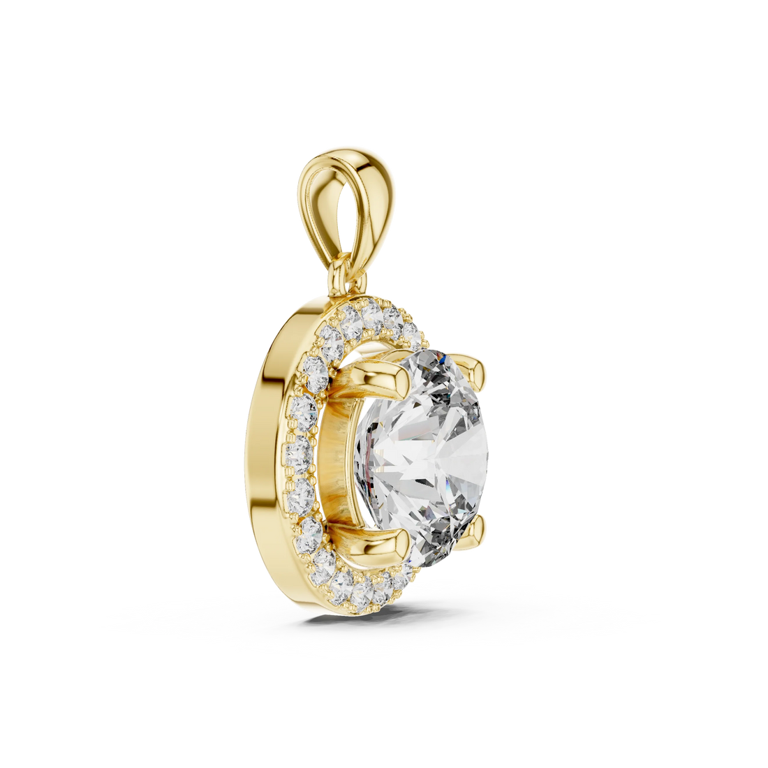 Eternal Glow Round Halo Diamond Pendant