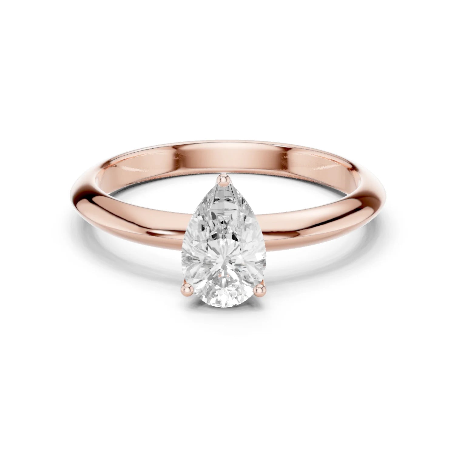 Pear Cut Diamond Solitaire Engagement Ring