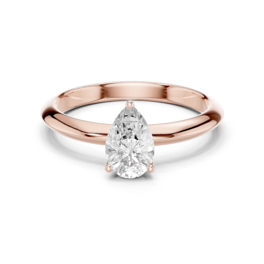Pear Cut Diamond Solitaire Engagement Ring
